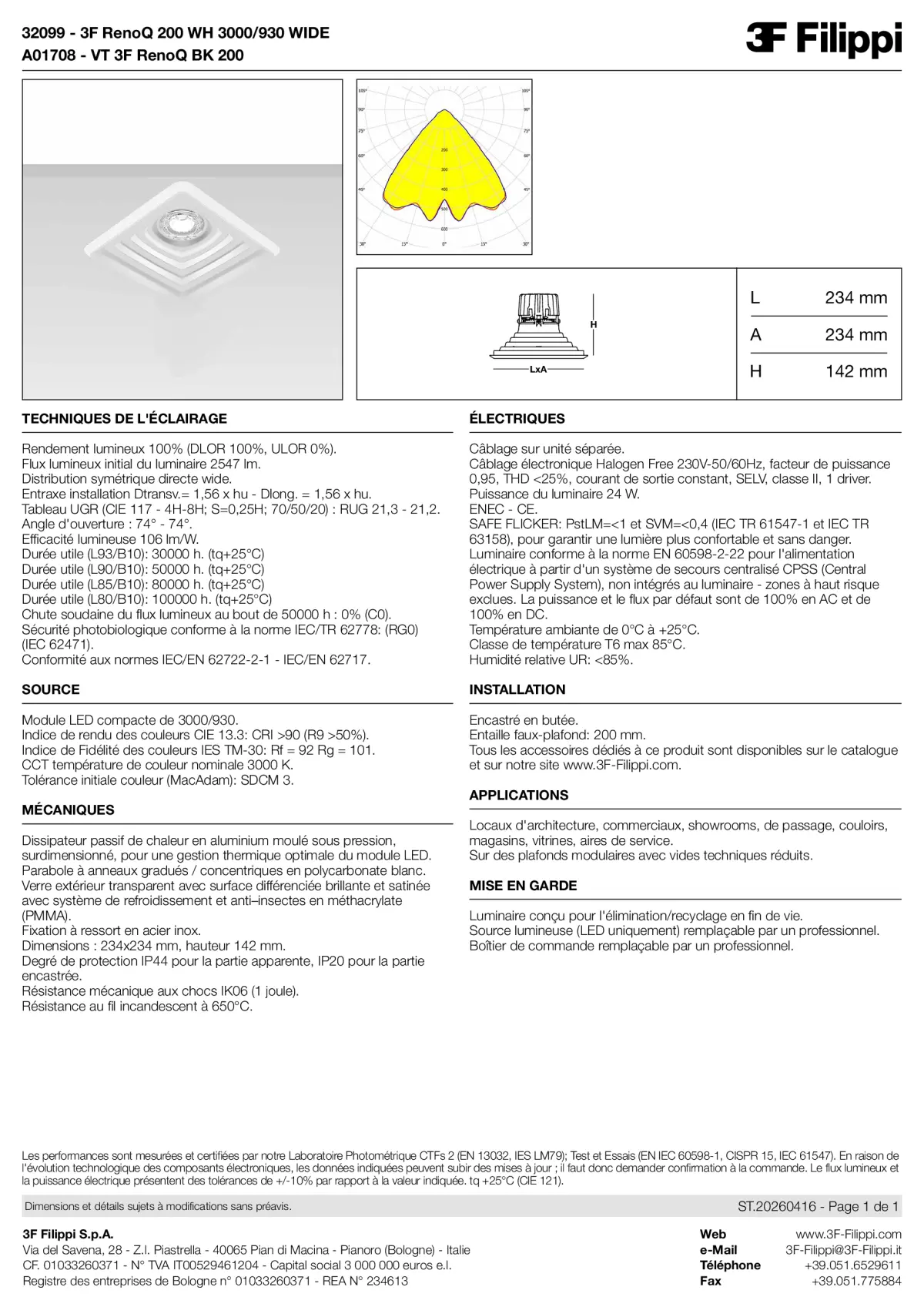 32099+A01708 - 3F RenoQ 200 WH 3000-930 WIDE + VT BK - Datasheet - fr