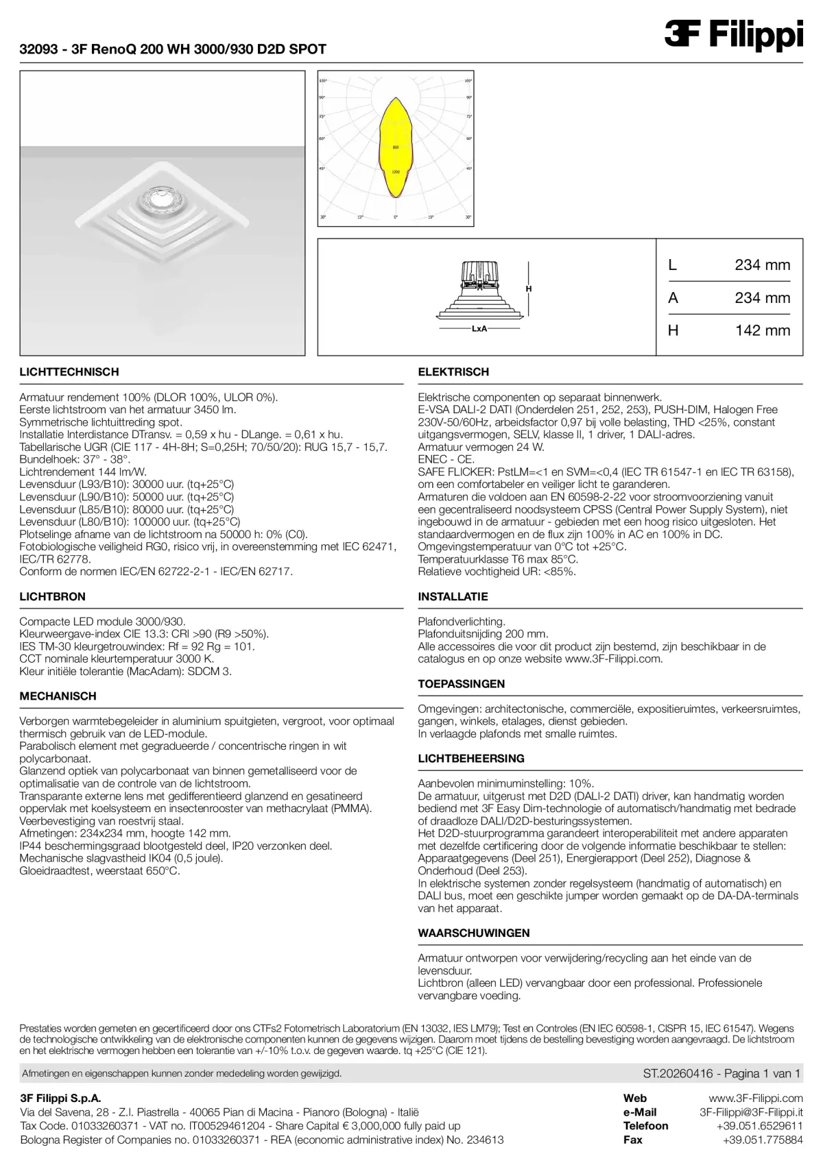 32093 - 3F RenoQ 200 WH 3000-930 D2D SPOT - Datasheet - nl