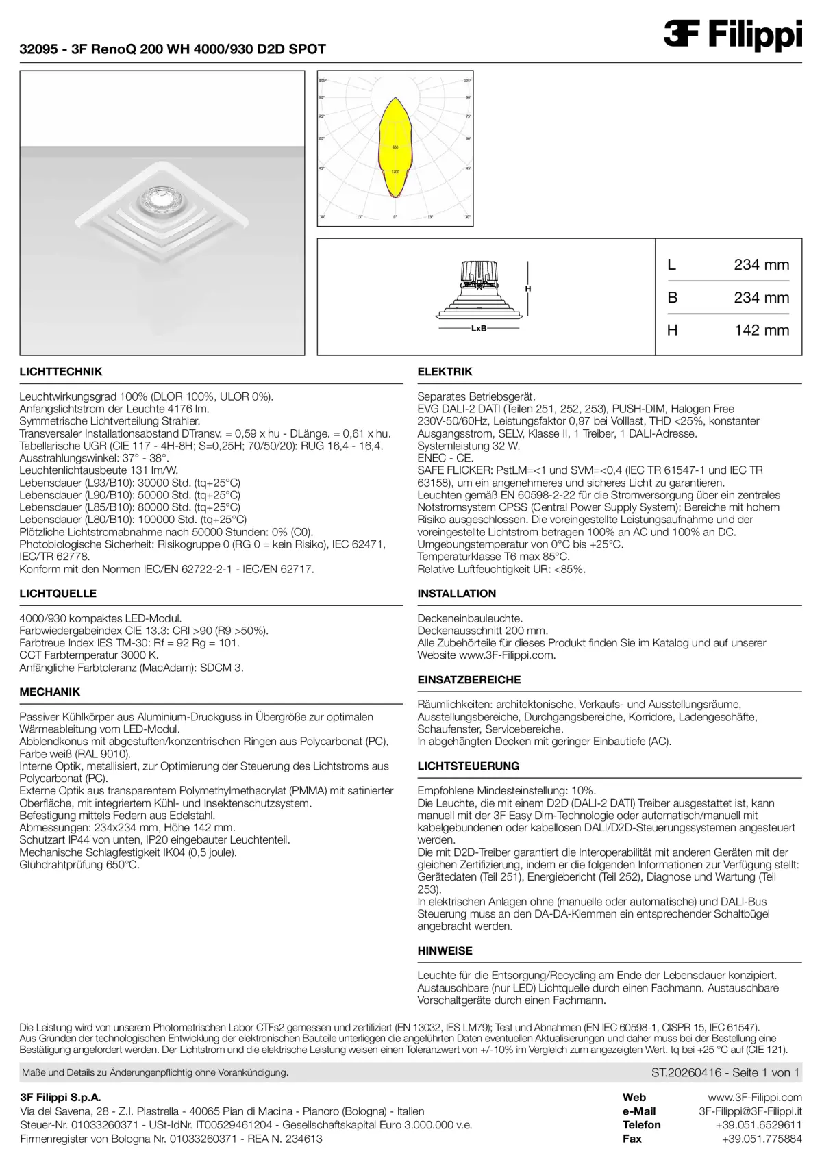32095 - 3F RenoQ 200 WH 4000-930 D2D SPOT - Datasheet - de