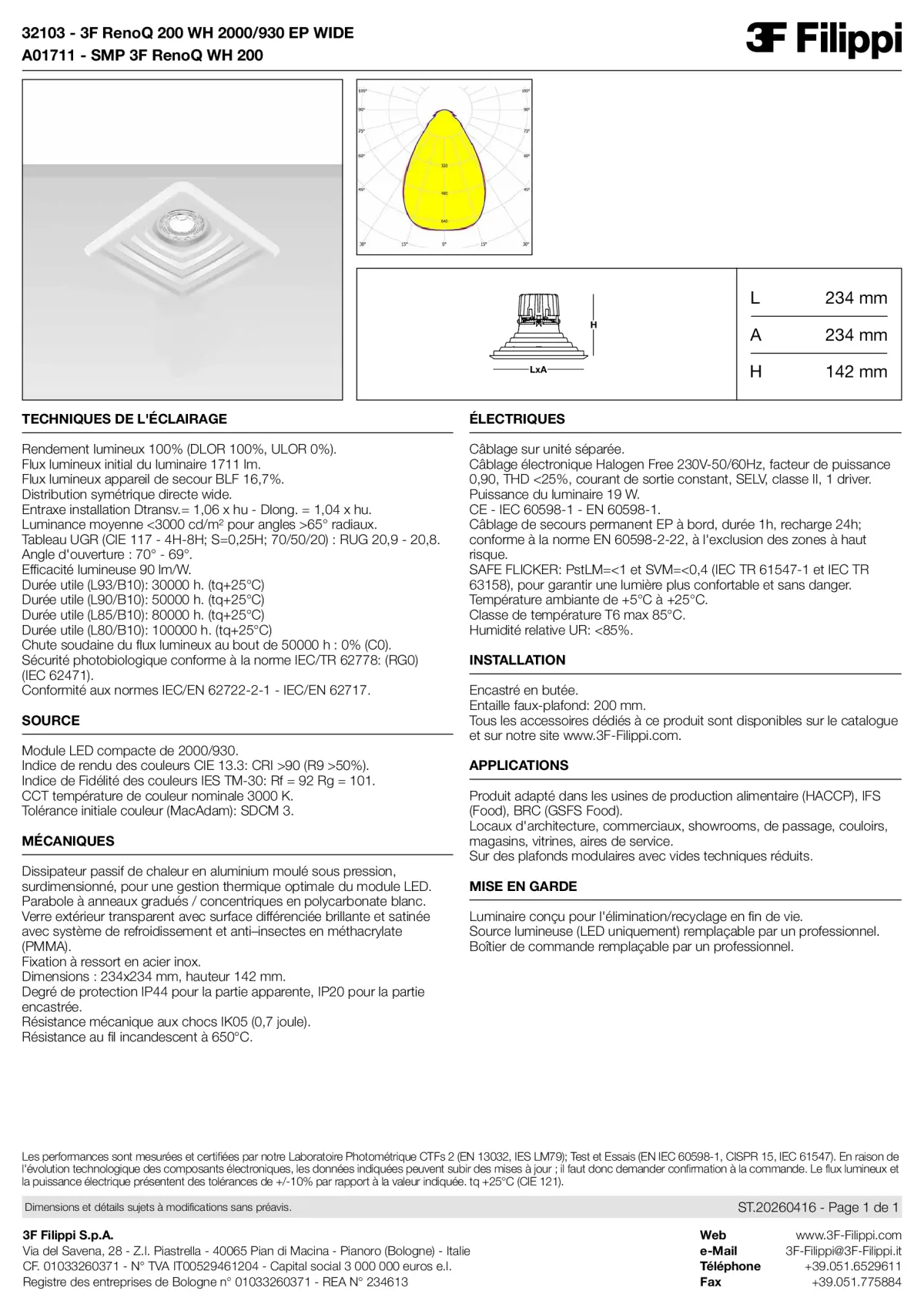 32103+A01711 - 3F RenoQ 200 WH 2000-930 EP WIDE + SMP WH - Datasheet - fr