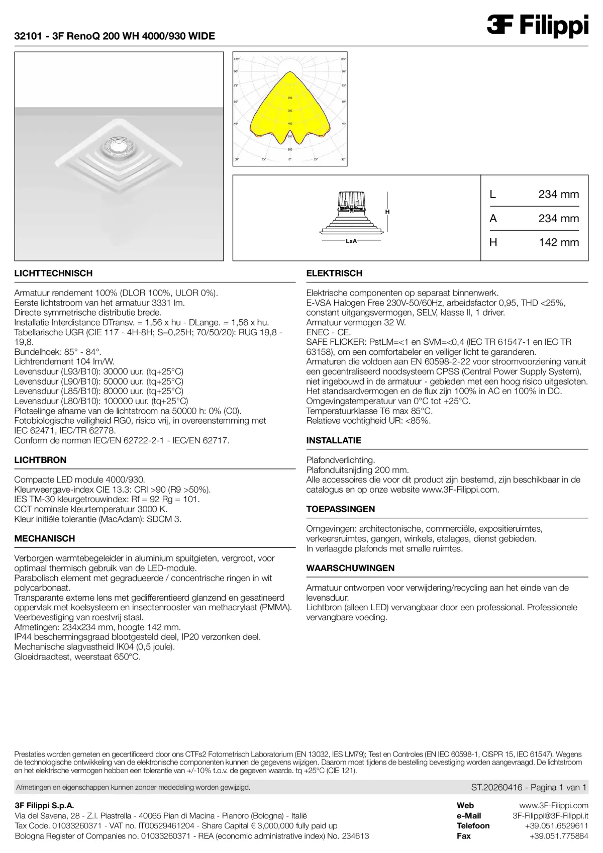 32101 - 3F RenoQ 200 WH 4000-930 WIDE - Datasheet - nl