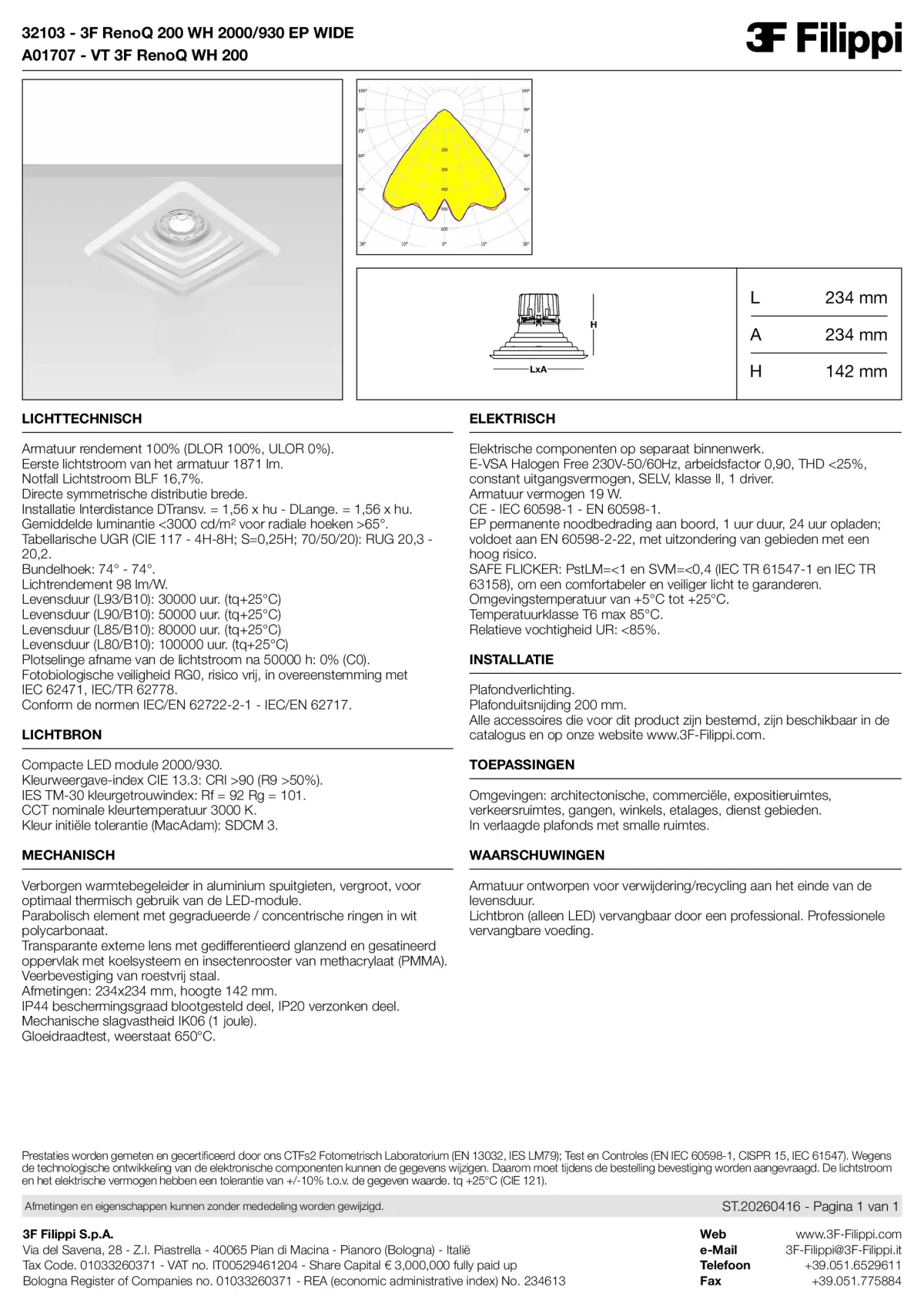 32103+A01707 - 3F RenoQ 200 WH 2000-930 EP WIDE + VT WH - Datasheet - nl