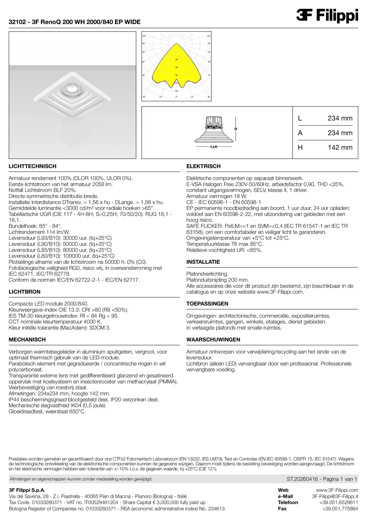 32102 - 3F RenoQ 200 WH 2000-840 EP WIDE - Datasheet - nl