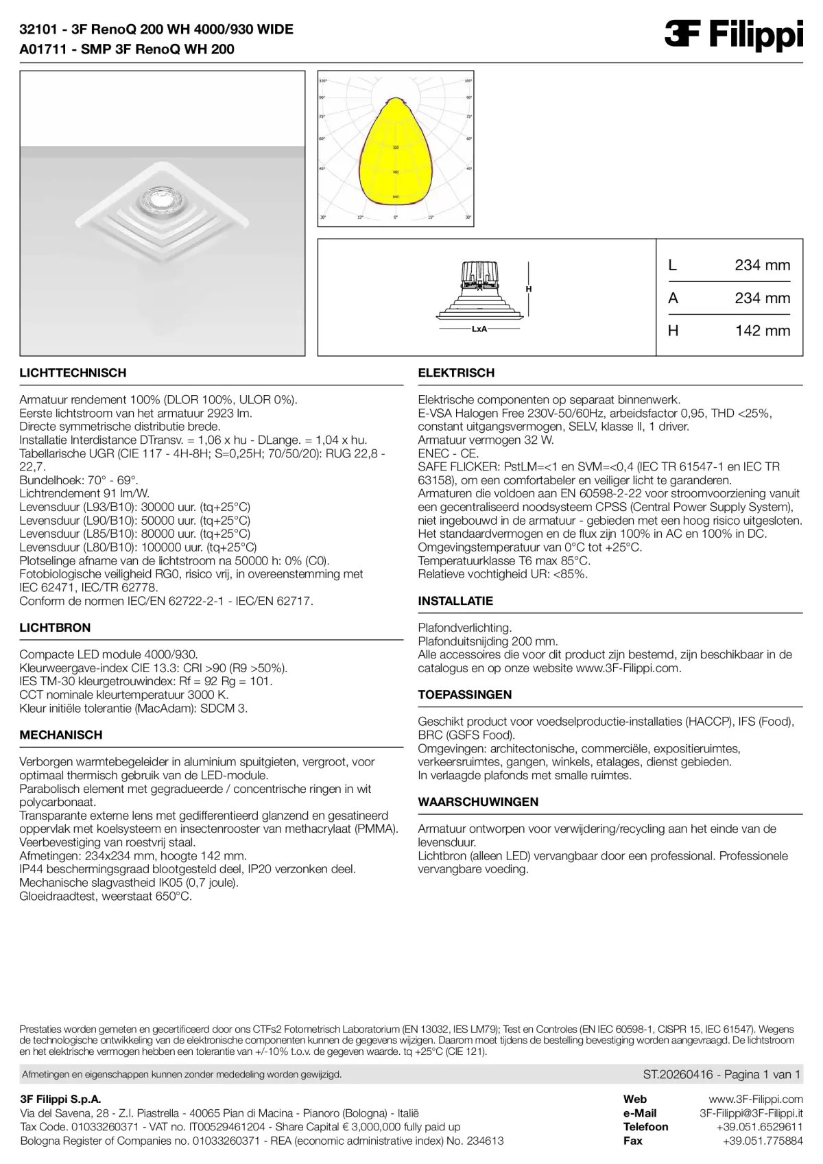 32101+A01711 - 3F RenoQ 200 WH 4000-930 WIDE + SMP WH - Datasheet - nl