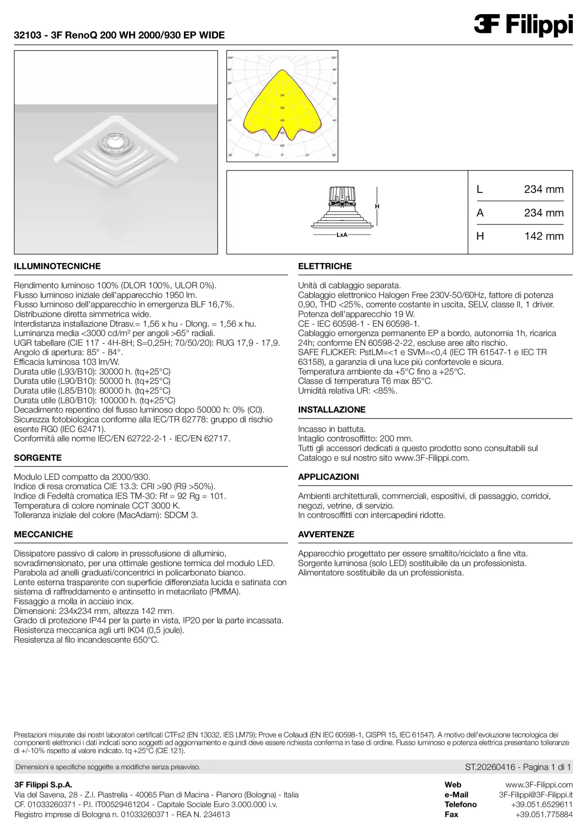 32103 - 3F RenoQ 200 WH 2000-930 EP WIDE - Datasheet - it
