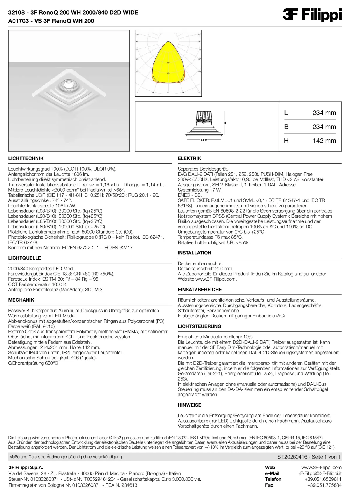 32108+A01703 - 3F RenoQ 200 WH 2000-840 D2D WIDE + VS WH - Datasheet - de