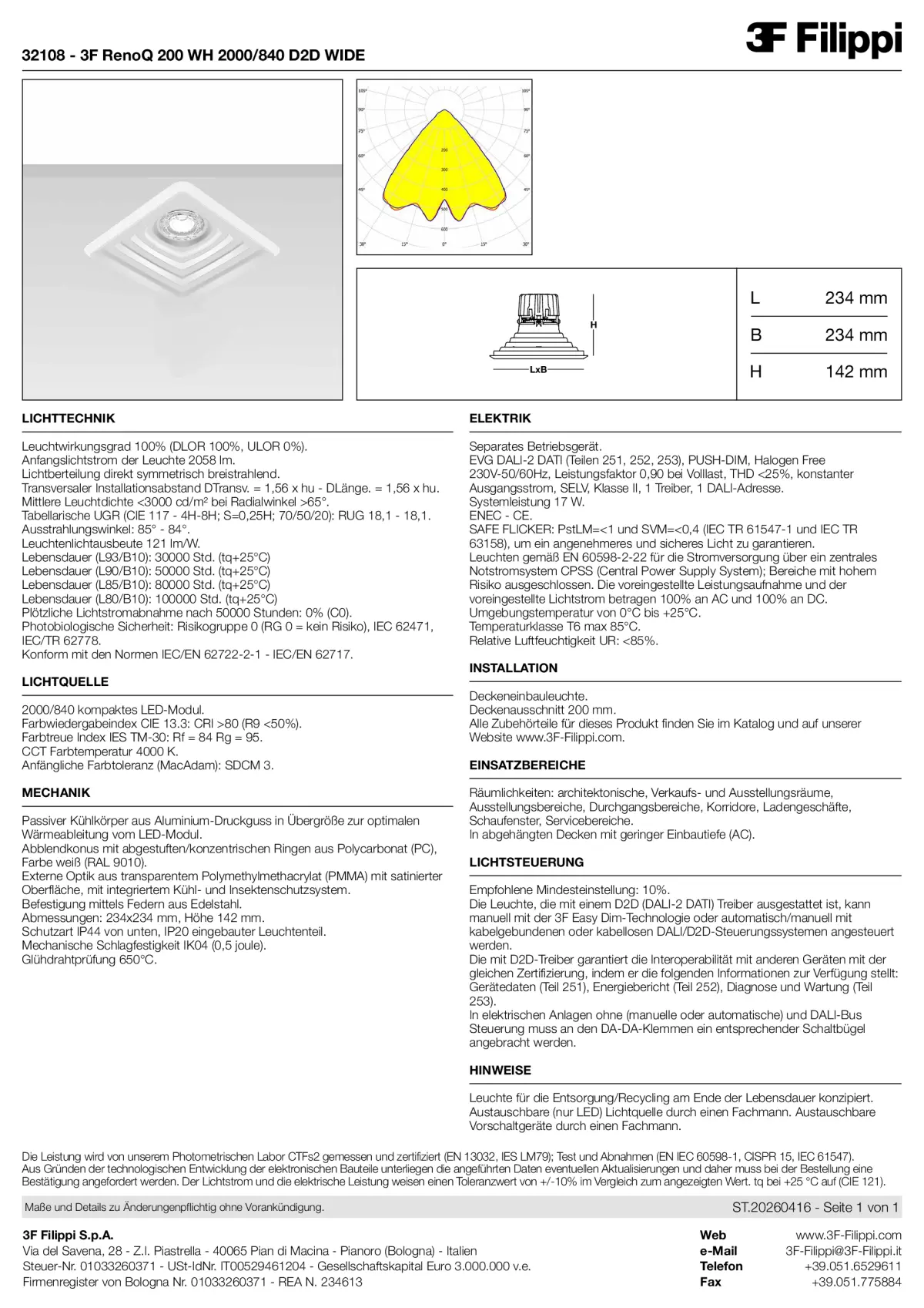 32108 - 3F RenoQ 200 WH 2000-840 D2D WIDE - Datasheet - de