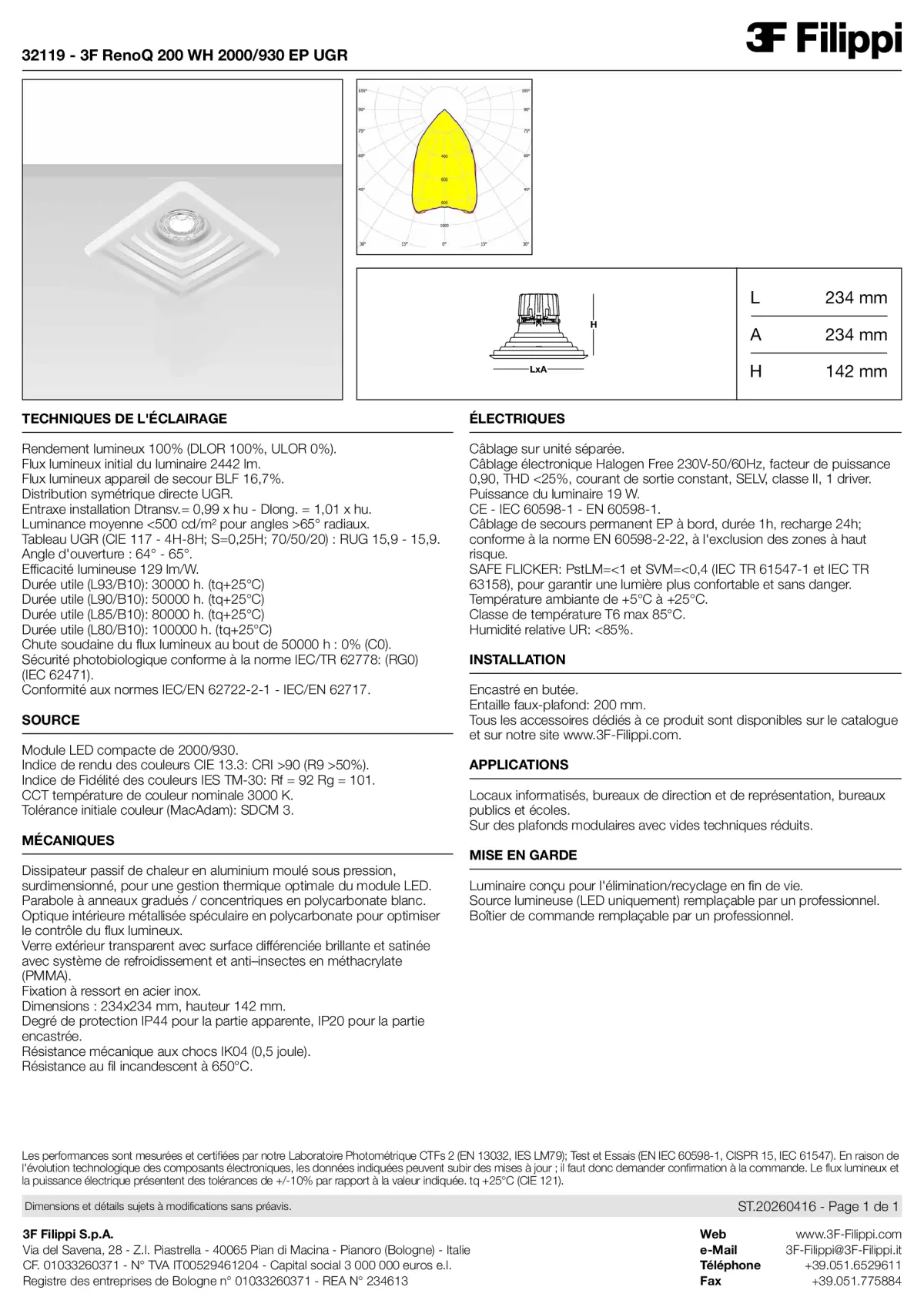 32119 - 3F RenoQ 200 WH 2000-930 EP UGR - Datasheet - fr