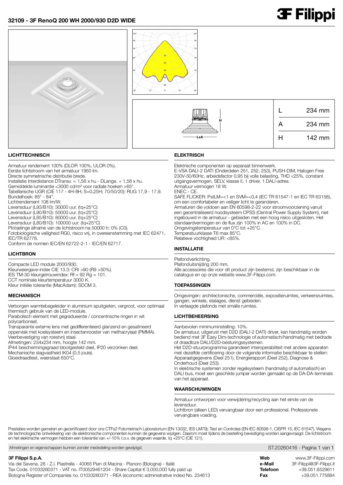 32109 - 3F RenoQ 200 WH 2000-930 D2D WIDE - Datasheet - nl