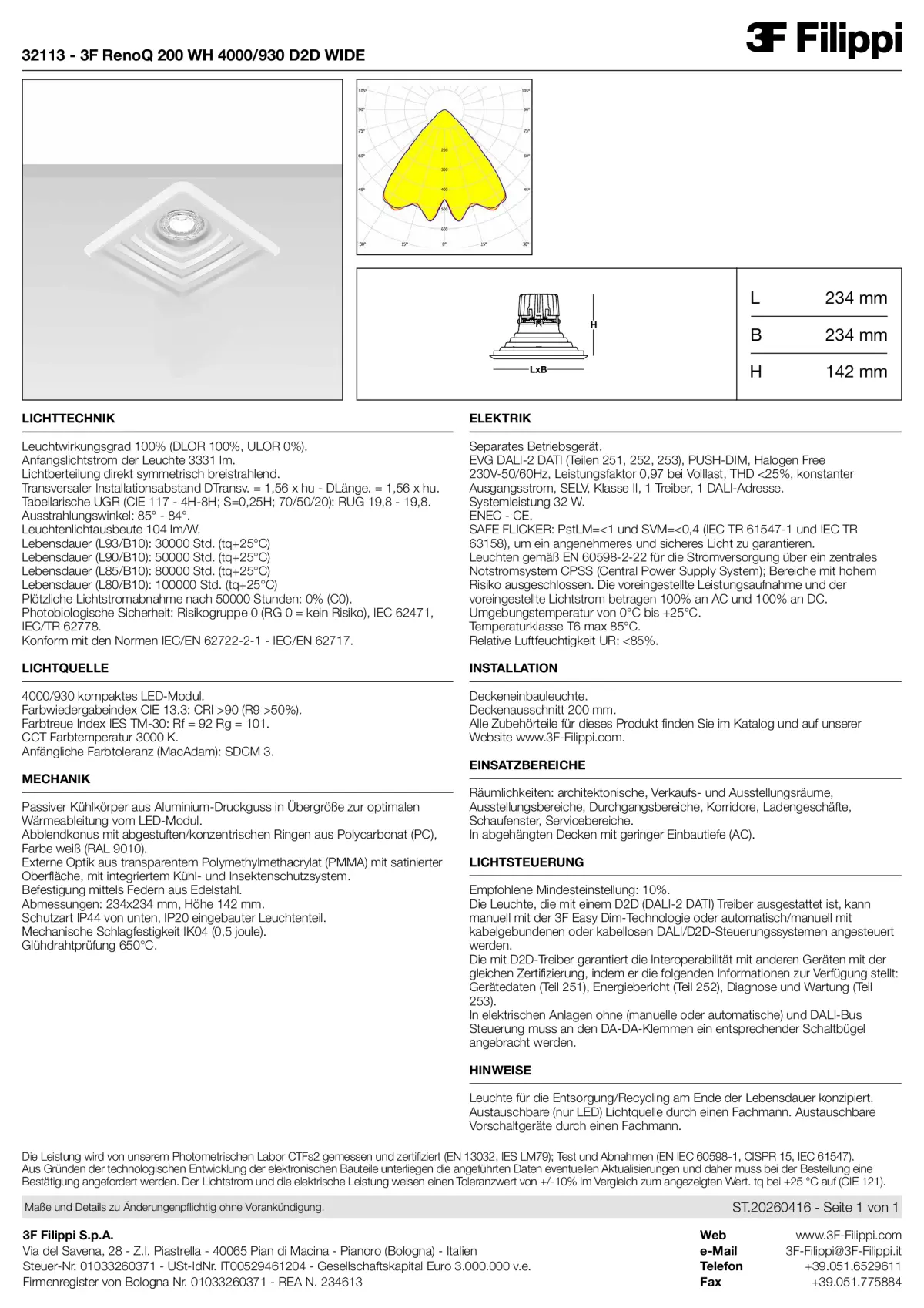 32113 - 3F RenoQ 200 WH 4000-930 D2D WIDE - Datasheet - de