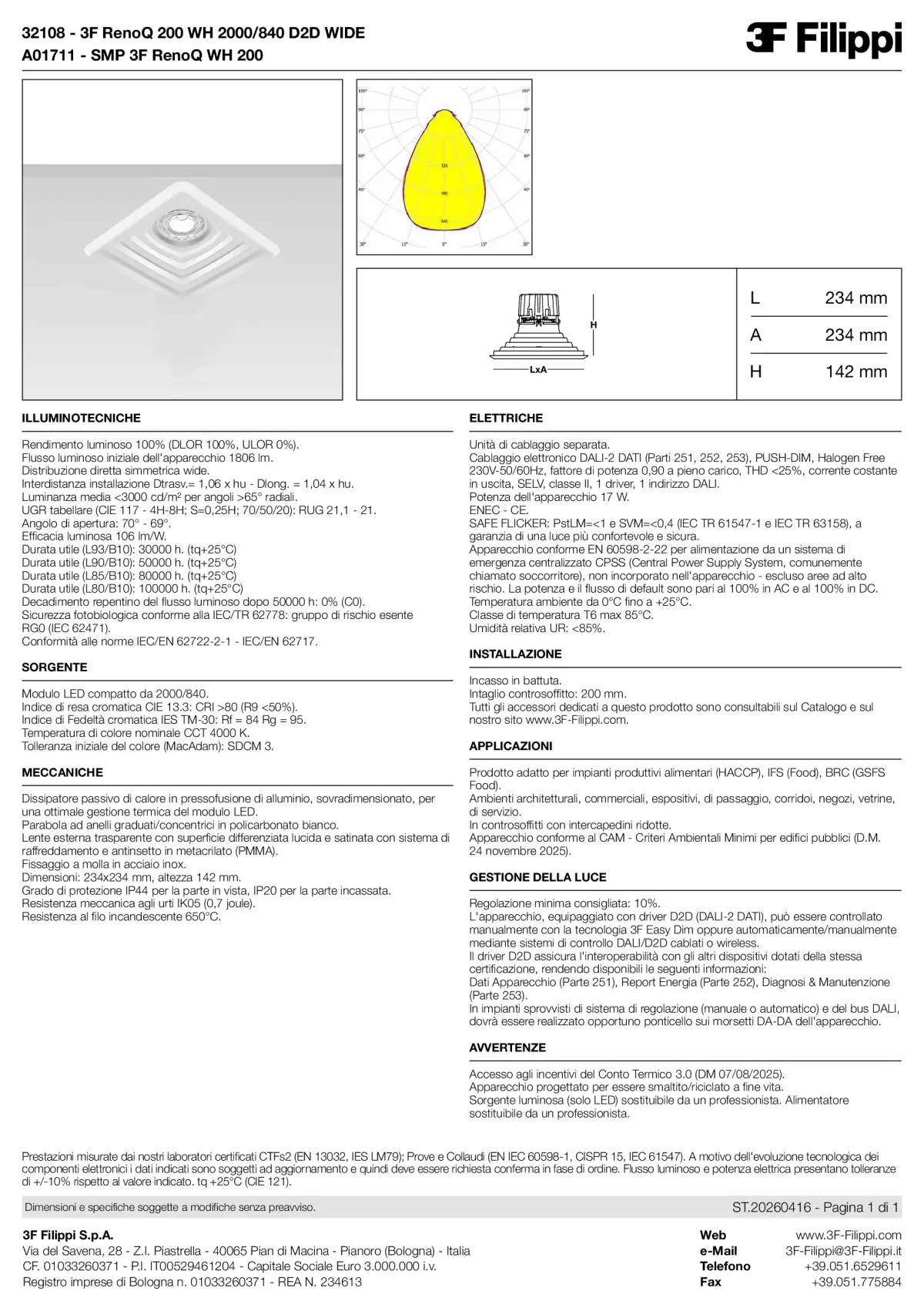 32108+A01711 - 3F RenoQ 200 WH 2000-840 D2D WIDE + SMP WH - Datasheet - it