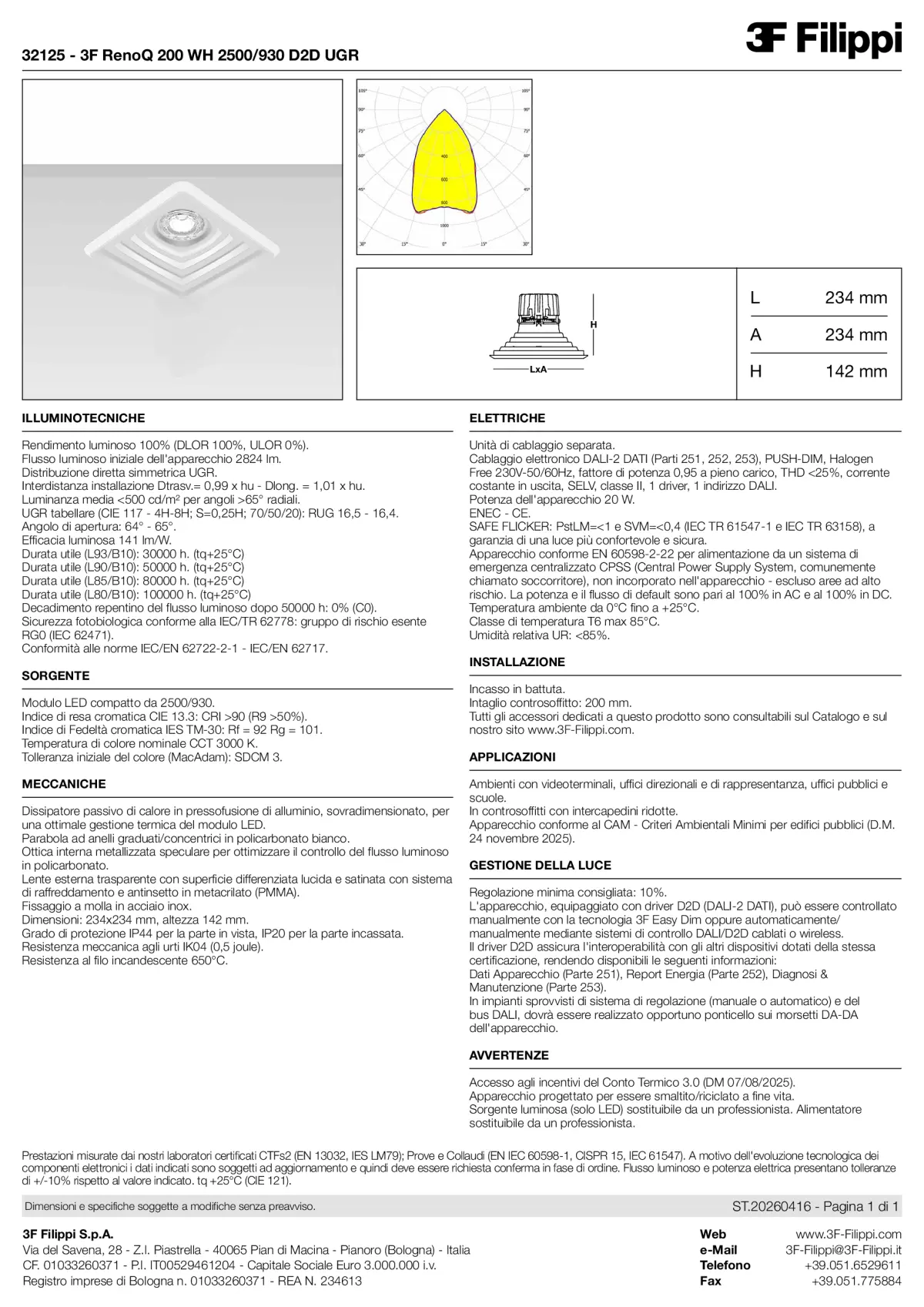 32125 - 3F RenoQ 200 WH 2500-930 D2D UGR - Datasheet - it