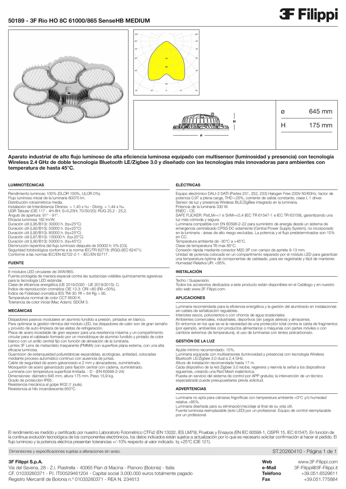 50189 - 3F Rio HO 8C 61000-865 SenseHB MEDIUM - Datasheet - es