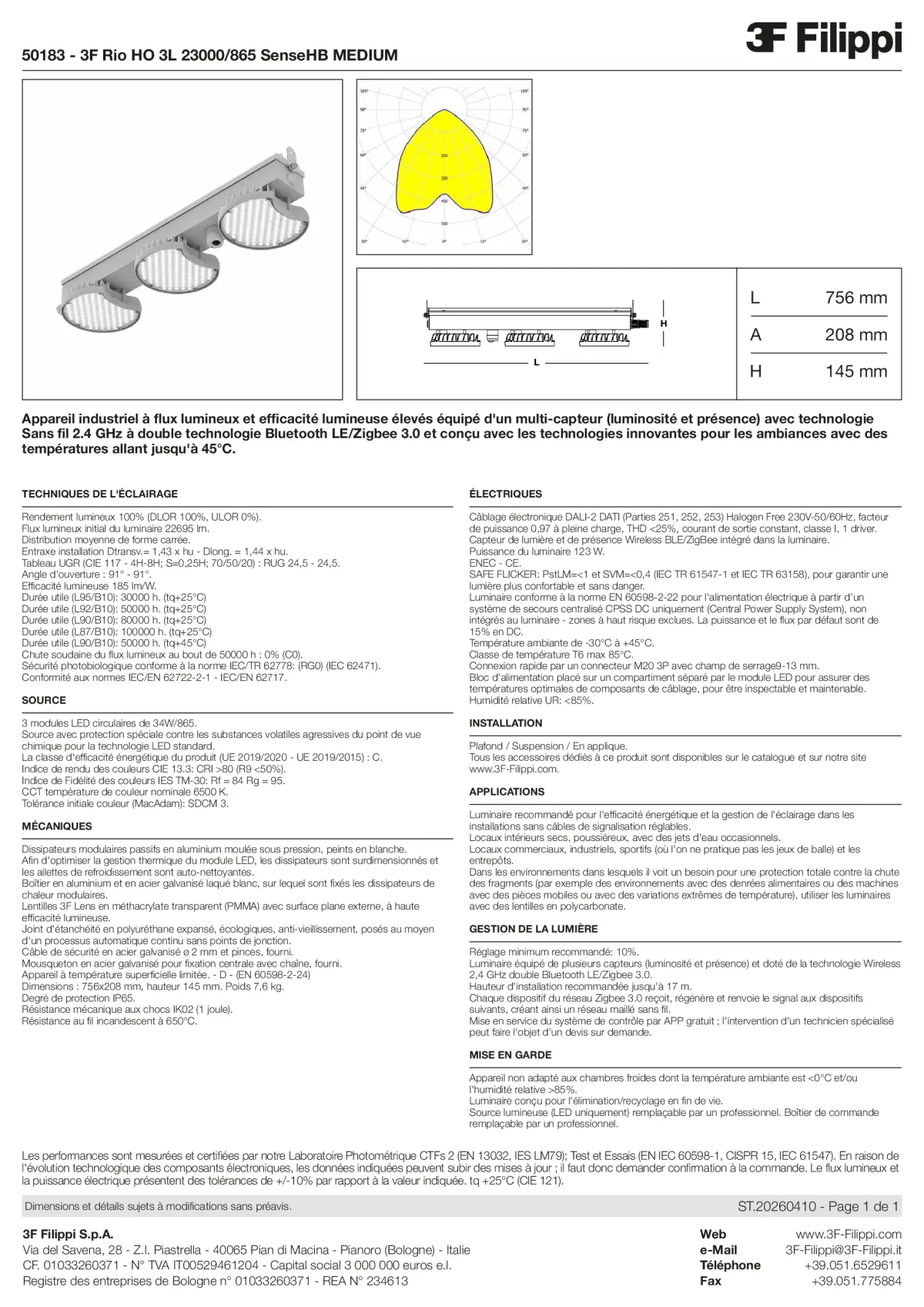 50183 - 3F Rio HO 3L 23000-865 SenseHB MEDIUM - Datasheet - fr