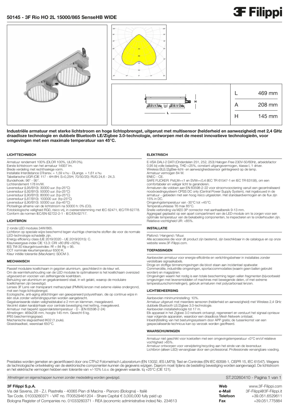 50145 - 3F Rio HO 2L 15000-865 SenseHB WIDE - Datasheet - nl