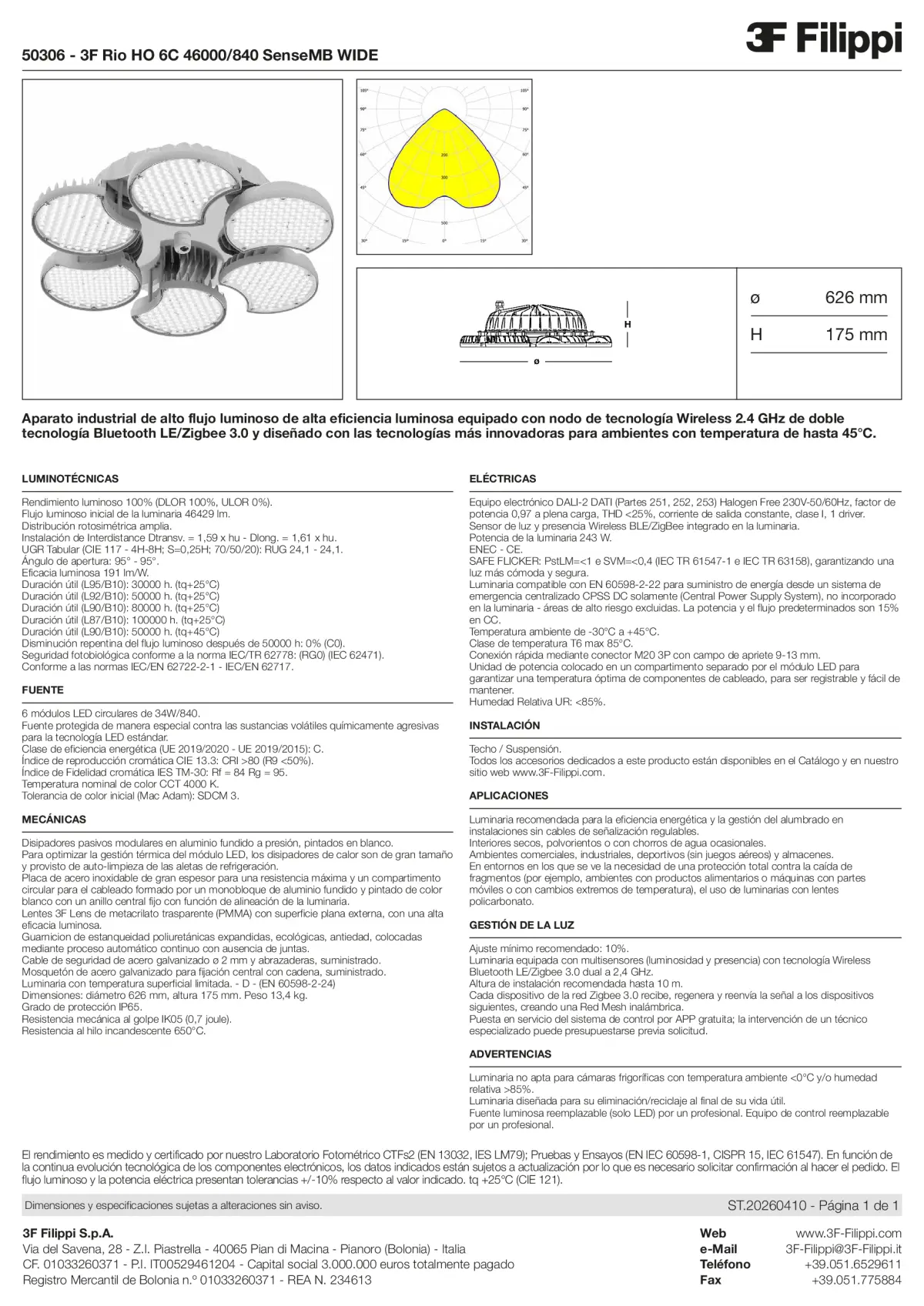 50306 - 3F Rio HO 6C 46000-840 SenseMB WIDE - Datasheet - es