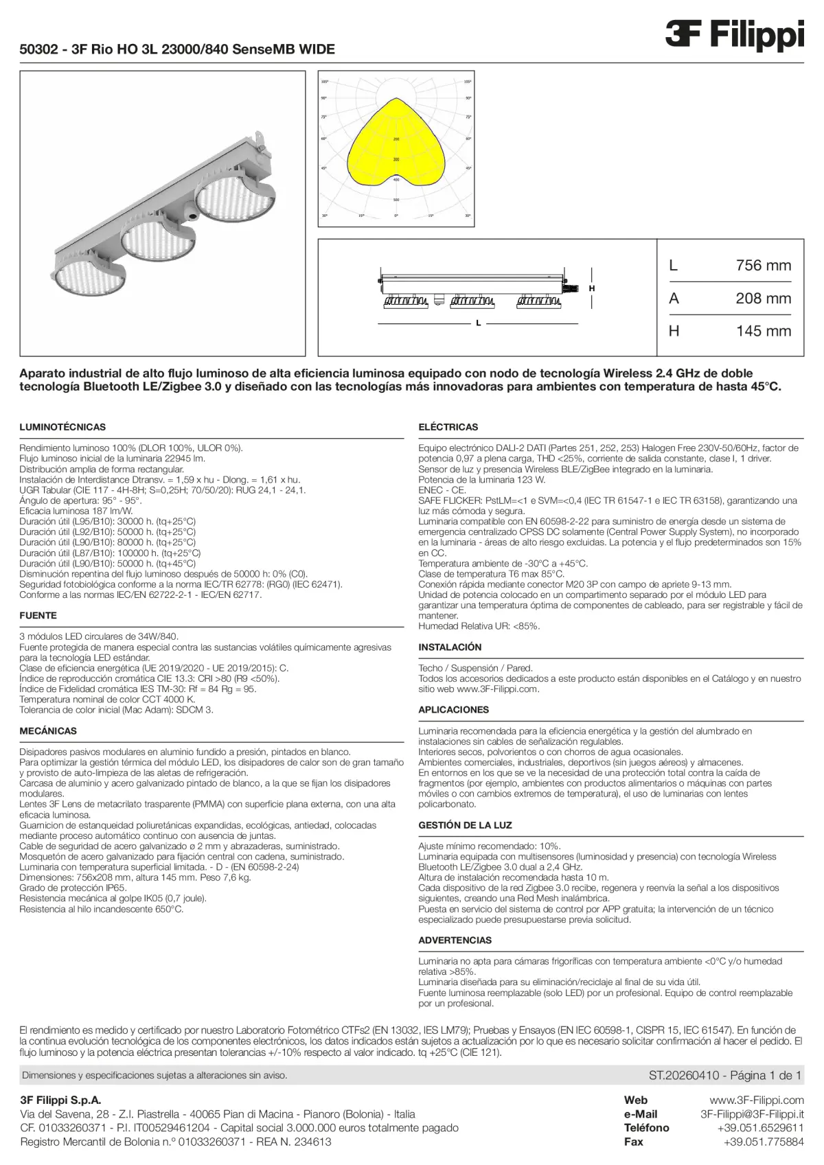 50302 - 3F Rio HO 3L 23000-840 SenseMB WIDE - Datasheet - es