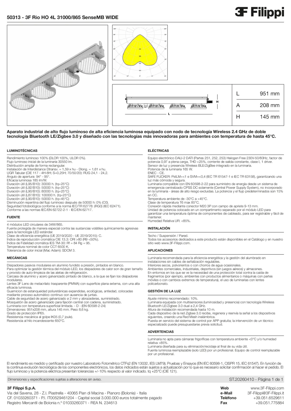 50313 - 3F Rio HO 4L 31000-865 SenseMB WIDE - Datasheet - es