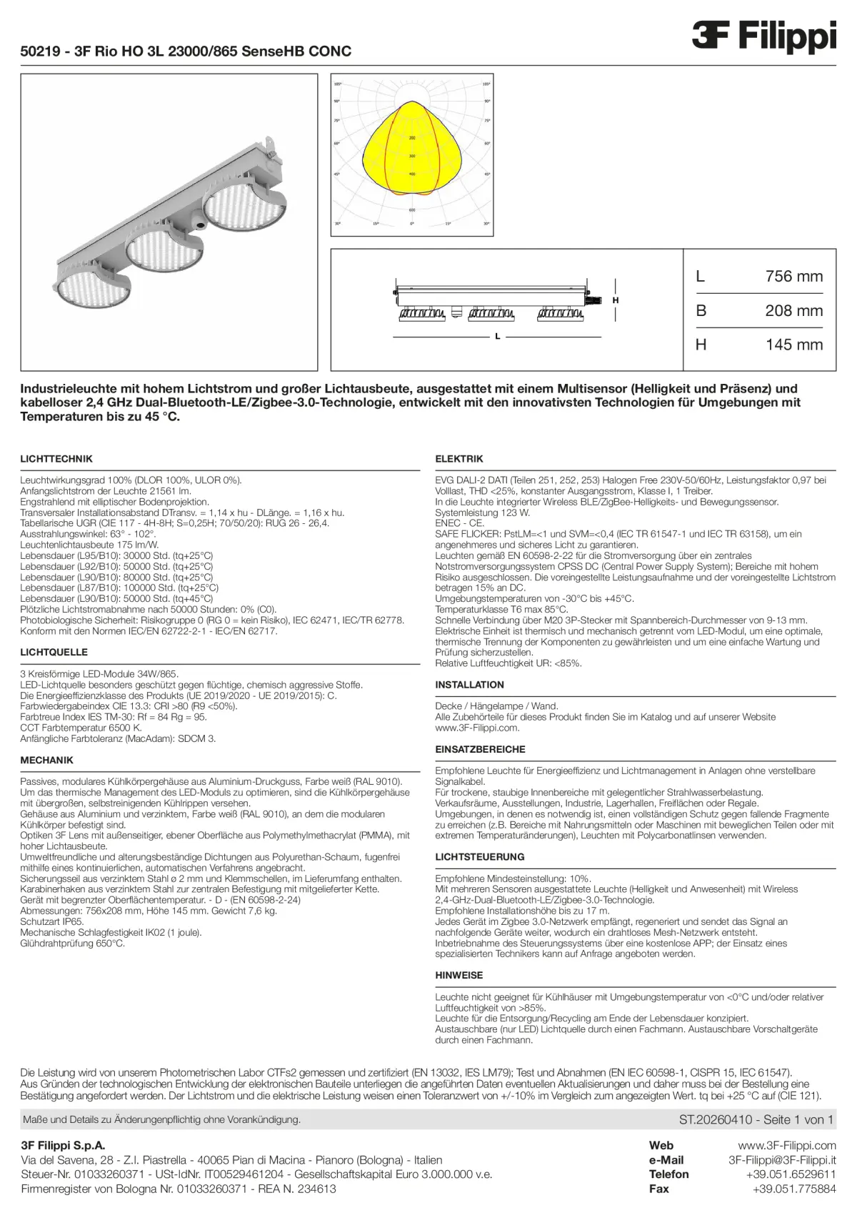 50219 - 3F Rio HO 3L 23000-865 SenseHB CONC - Datasheet - de