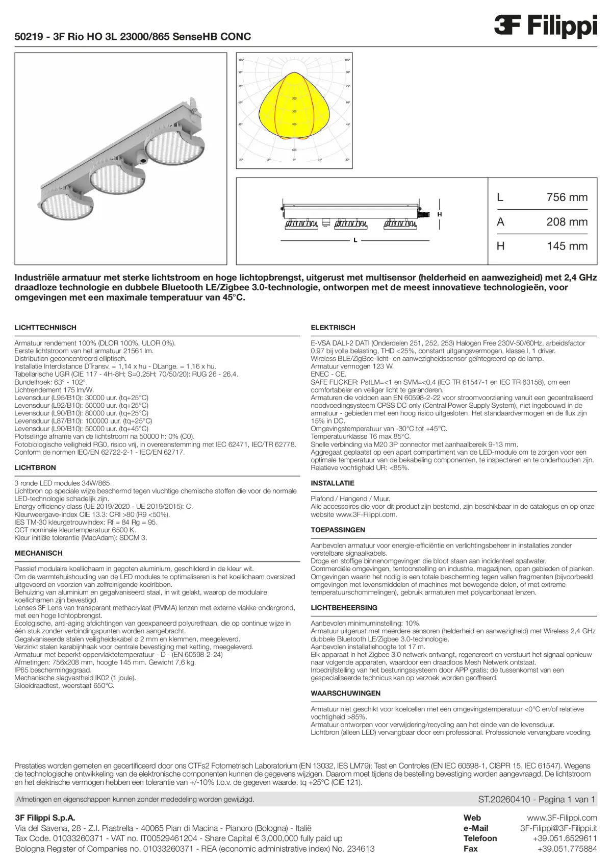 50219 - 3F Rio HO 3L 23000-865 SenseHB CONC - Datasheet - nl
