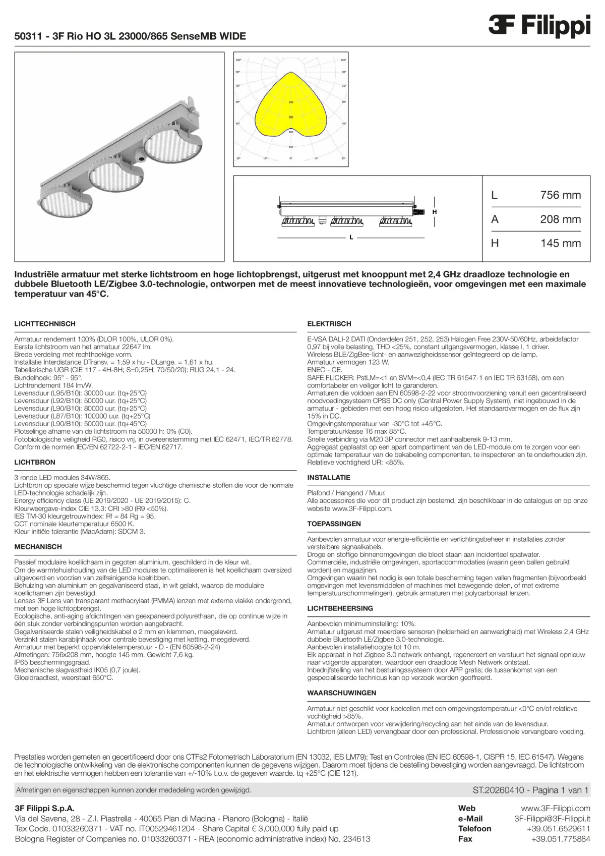 50311 - 3F Rio HO 3L 23000-865 SenseMB WIDE - Datasheet - nl