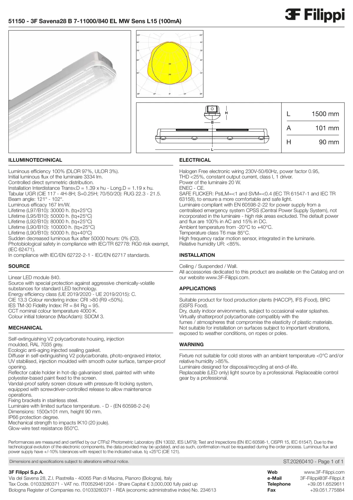 51150 - 3F Savena28 B 7-11000-840 EL MW Sens L15 (100mA) - Datasheet - en