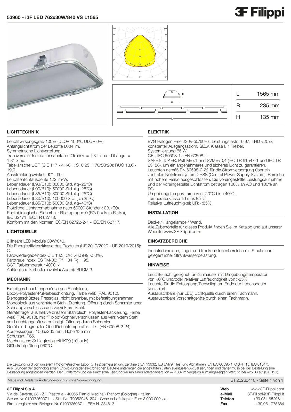 53960 - i3F LED 762x30W-840 VS L1565 - Datasheet - de