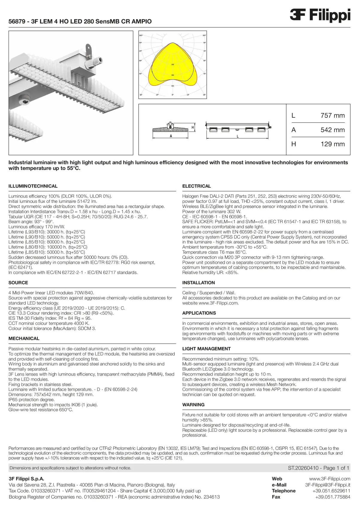 56879 - 3F LEM 4 HO LED 280 SensMB CR AMPIO - Datasheet - en