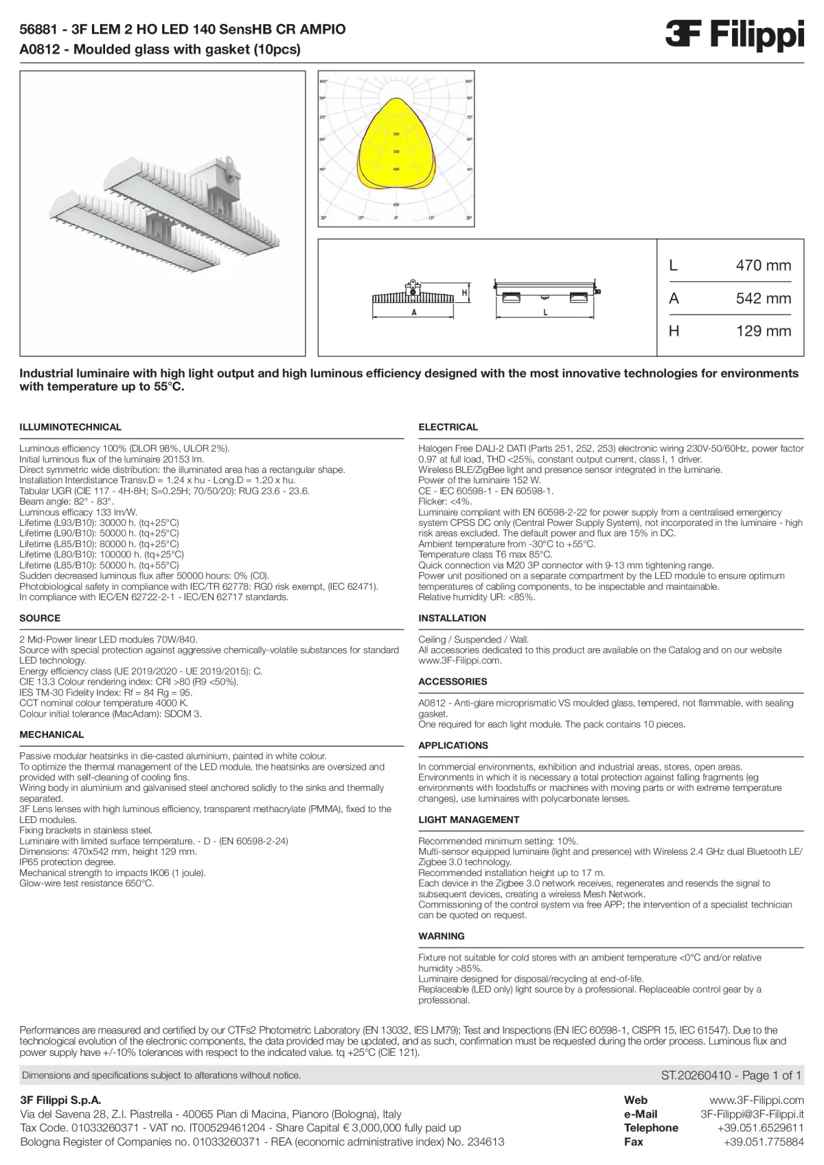 56881+A0812 - 3F LEM 2 HO LED 140 SensHB CR AMPIO + VS - Datasheet - en