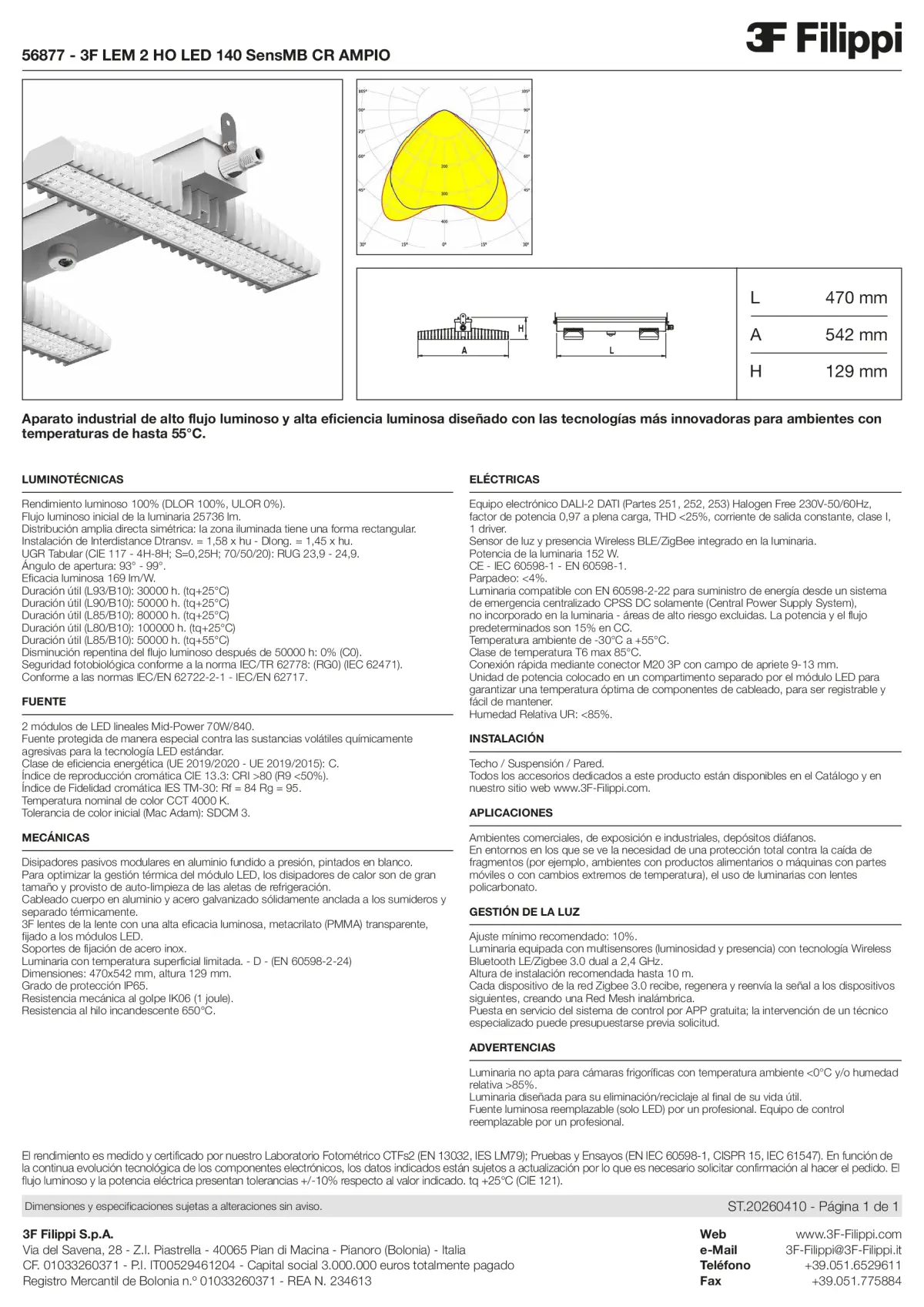56877 - 3F LEM 2 HO LED 140 SensMB CR AMPIO - Datasheet - es