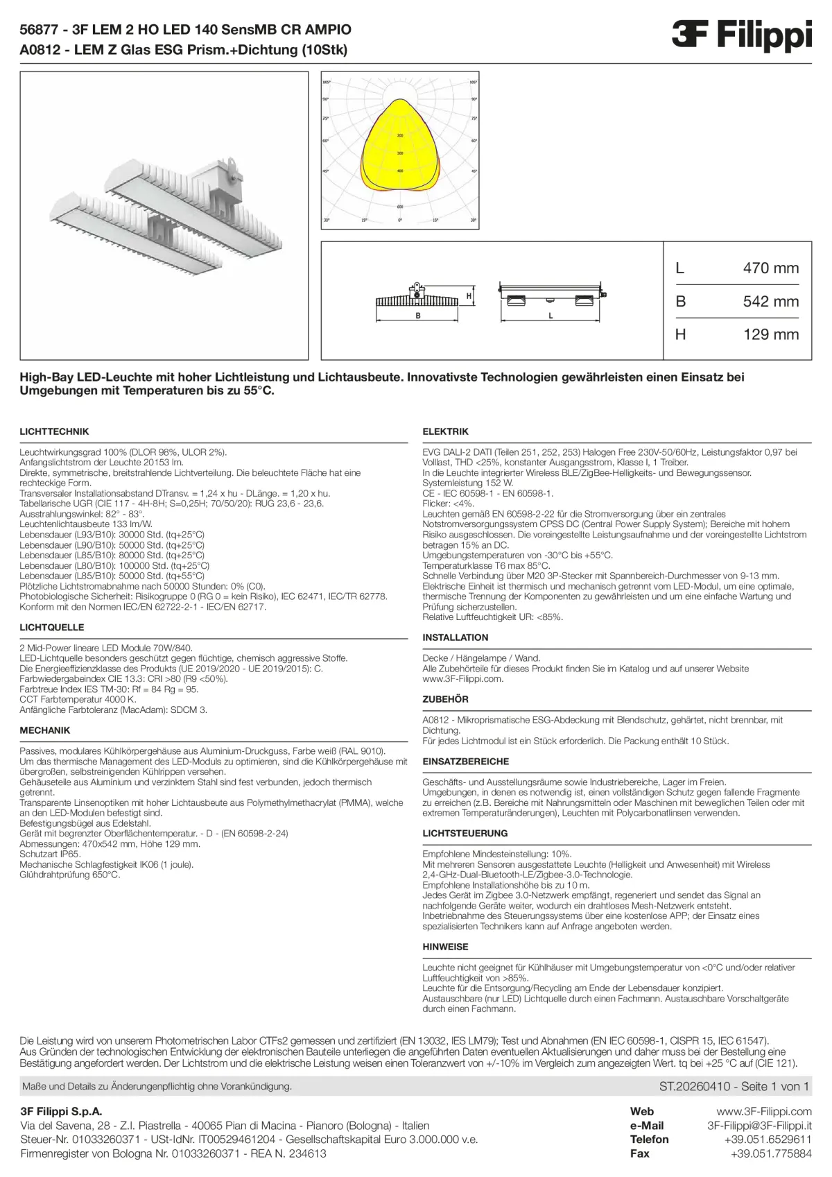 56877+A0812 - 3F LEM 2 HO LED 140 SensMB CR AMPIO + VS - Datasheet - de