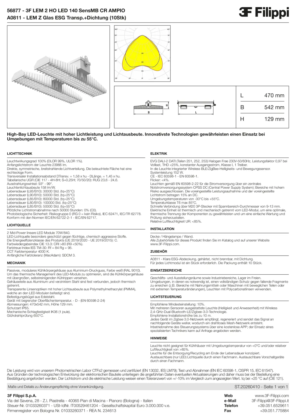56877+A0811 - 3F LEM 2 HO LED 140 SensMB CR AMPIO + VT - Datasheet - de
