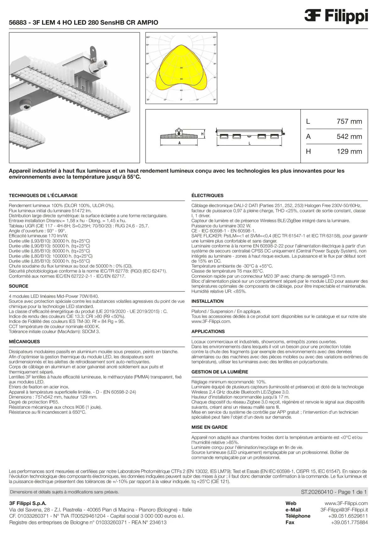 56883 - 3F LEM 4 HO LED 280 SensHB CR AMPIO - Datasheet - fr