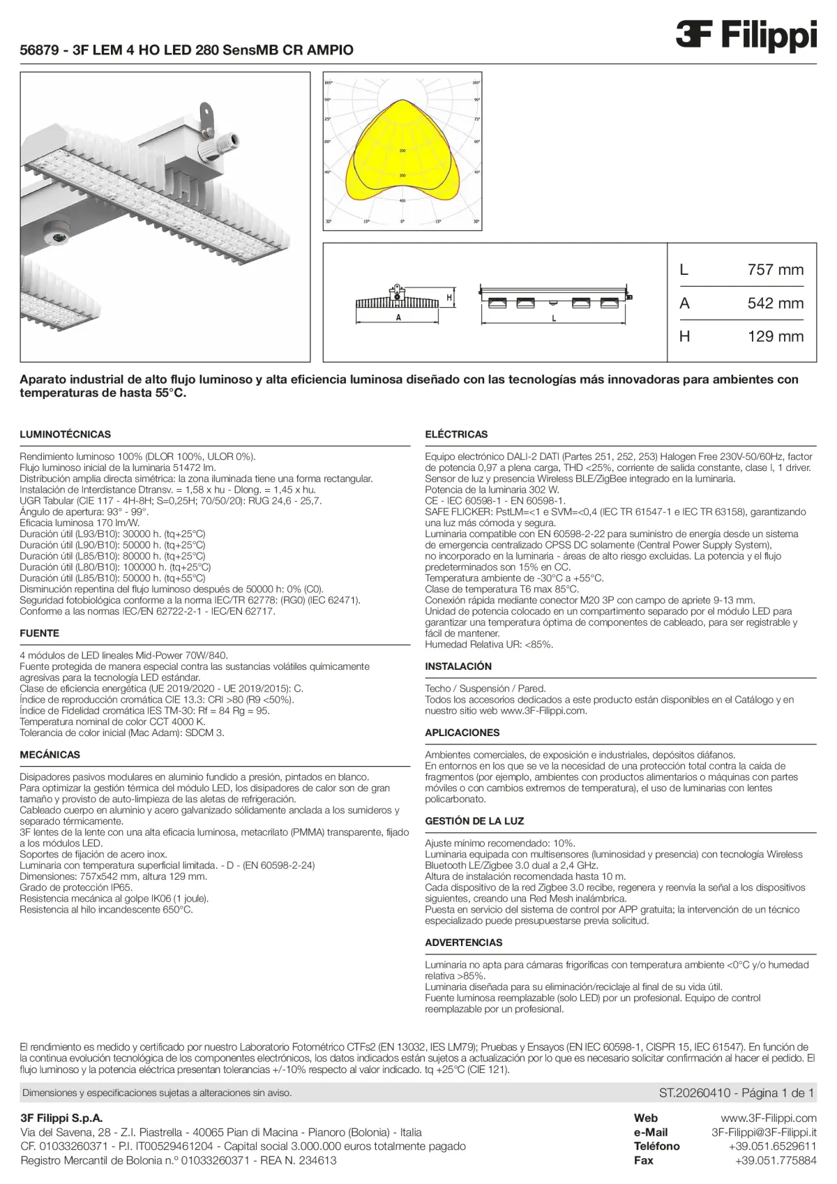 56879 - 3F LEM 4 HO LED 280 SensMB CR AMPIO - Datasheet - es