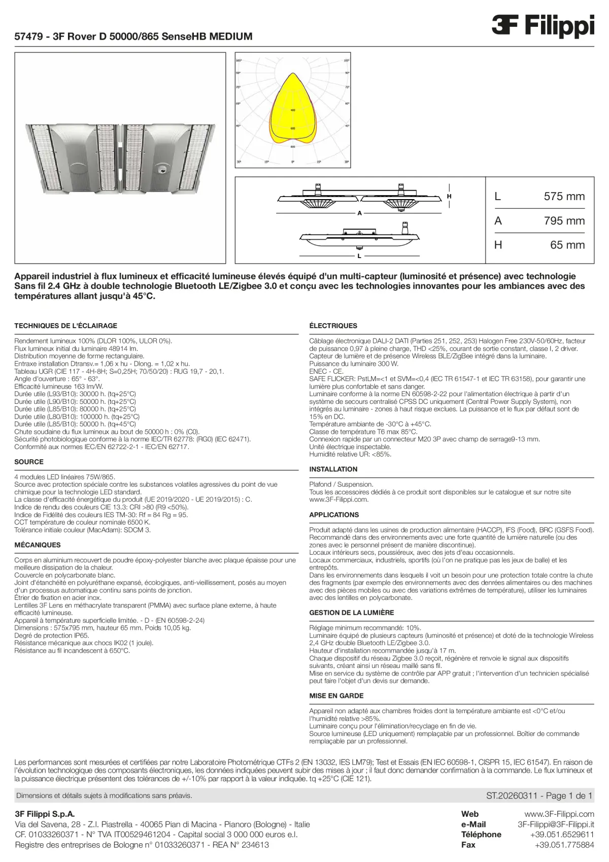 57479 - 3F Rover D 50000-865 SenseHB MEDIUM - Datasheet - fr