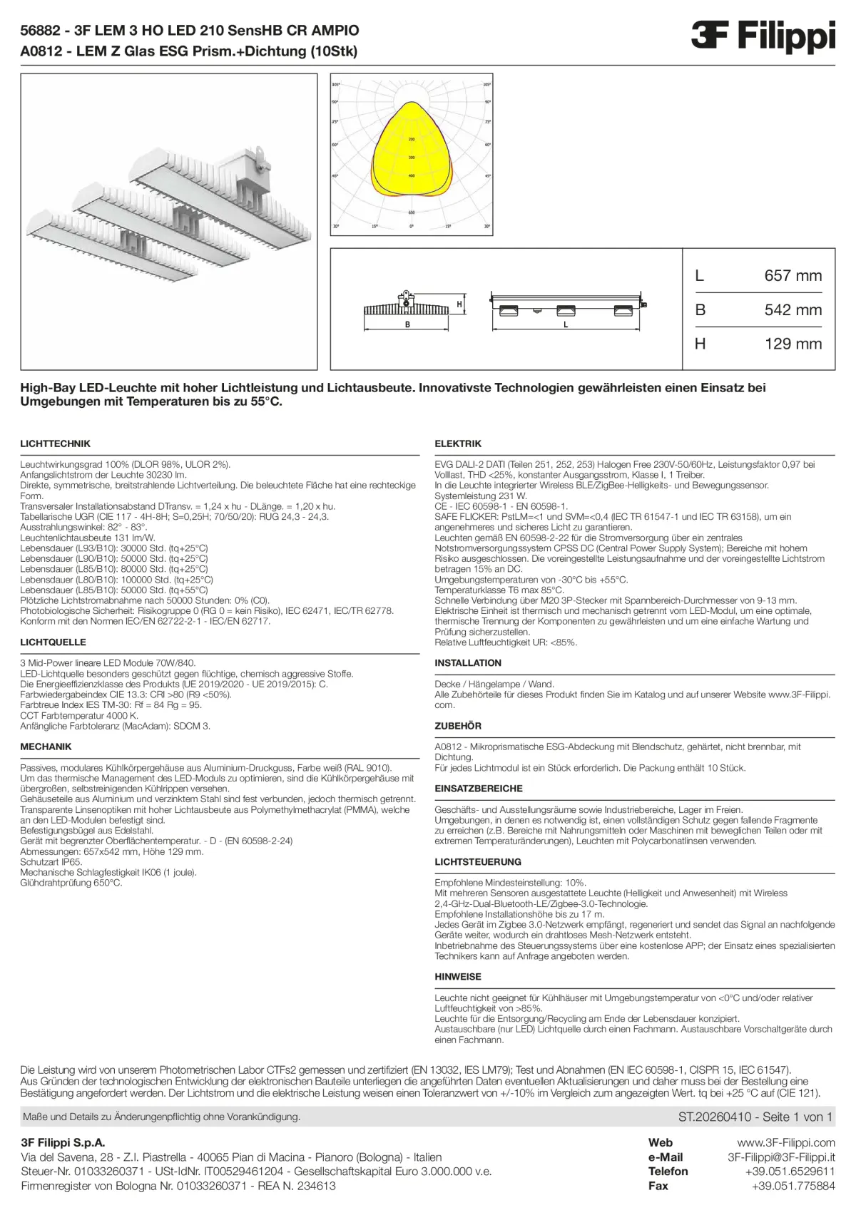 56882+A0812 - 3F LEM 3 HO LED 210 SensHB CR AMPIO + VS - Datasheet - de