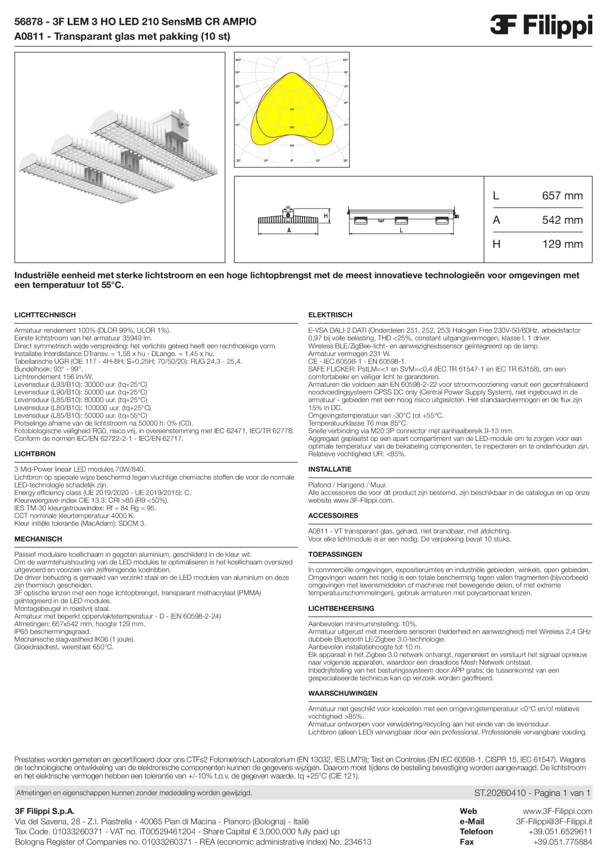56878+A0811 - 3F LEM 3 HO LED 210 SensMB CR AMPIO + VT - Datasheet - nl