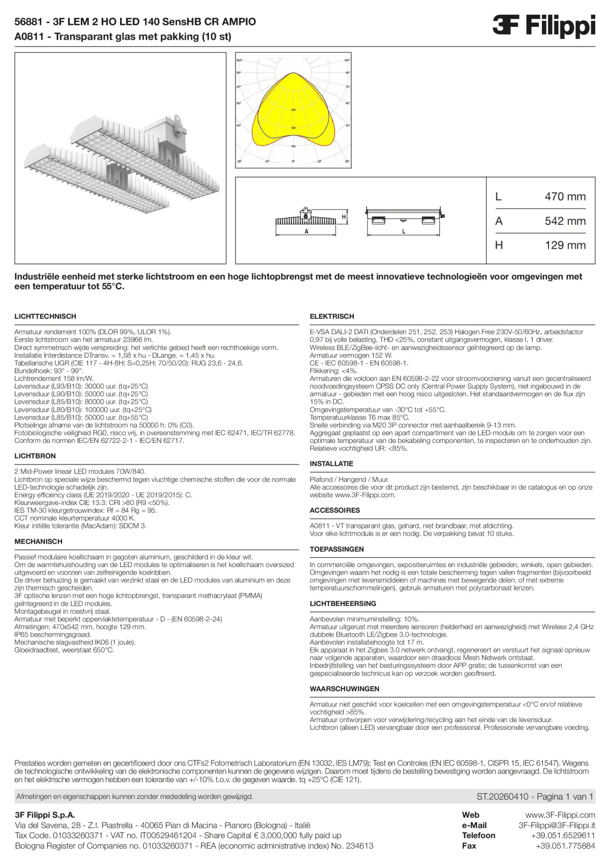 56881+A0811 - 3F LEM 2 HO LED 140 SensHB CR AMPIO + VT - Datasheet - nl