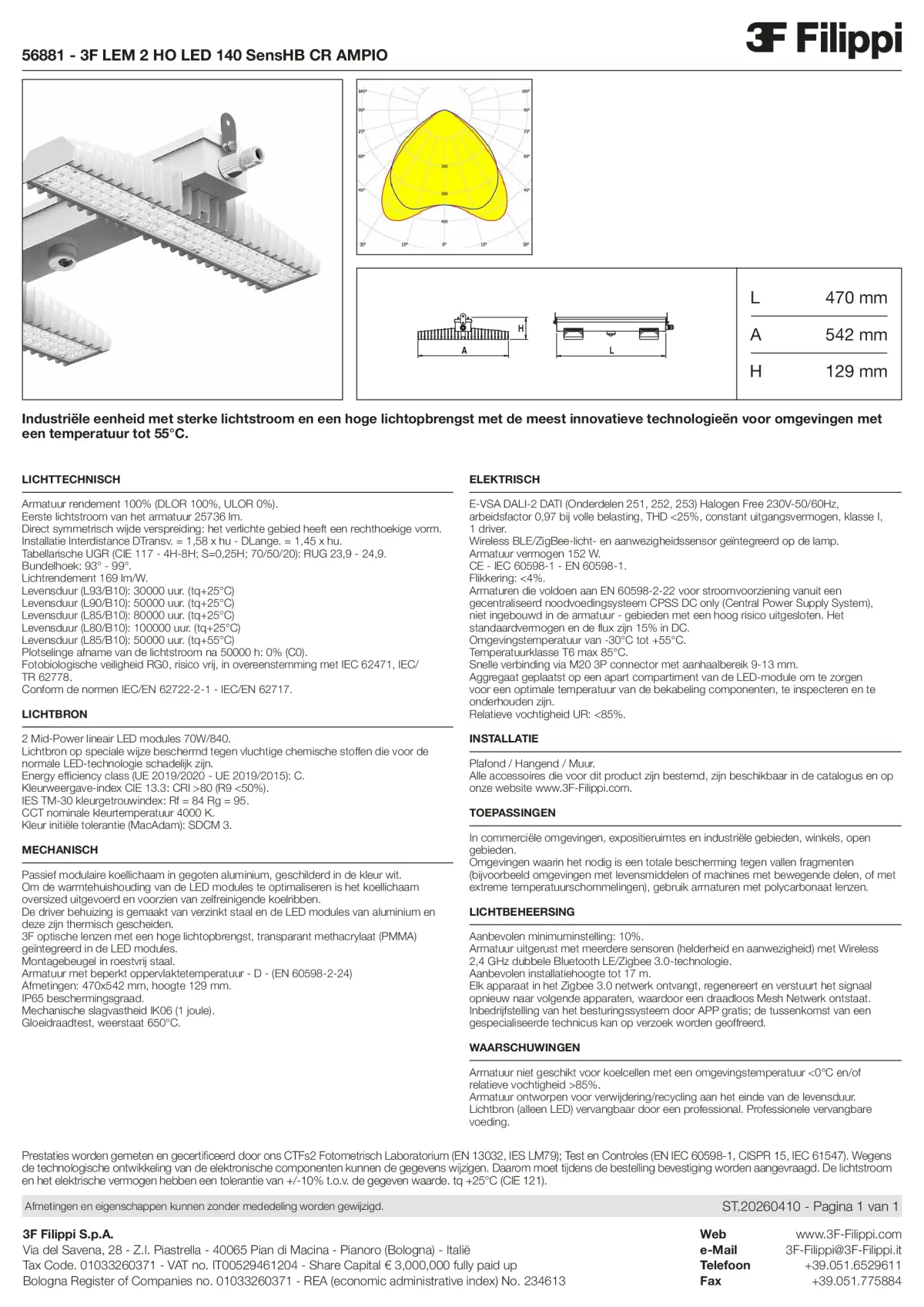 56881 - 3F LEM 2 HO LED 140 SensHB CR AMPIO - Datasheet - nl