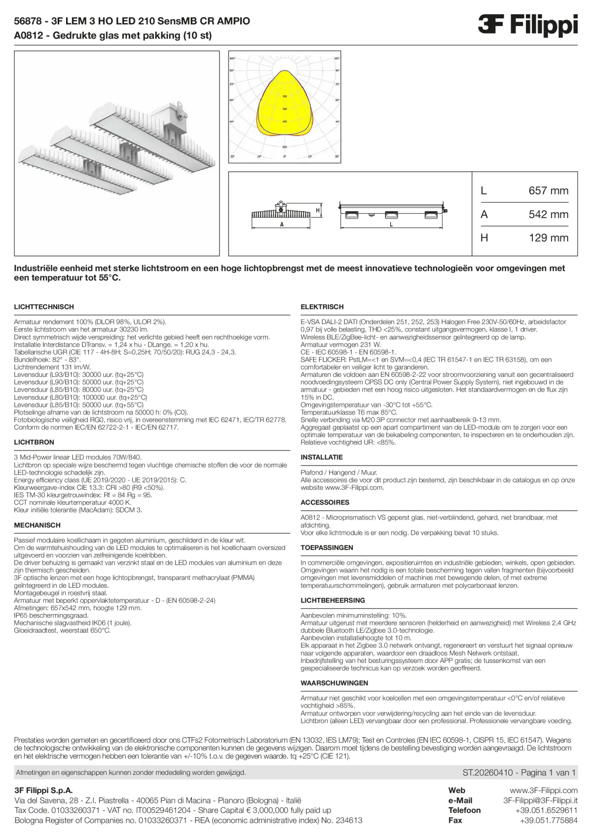 56878+A0812 - 3F LEM 3 HO LED 210 SensMB CR AMPIO + VS - Datasheet - nl