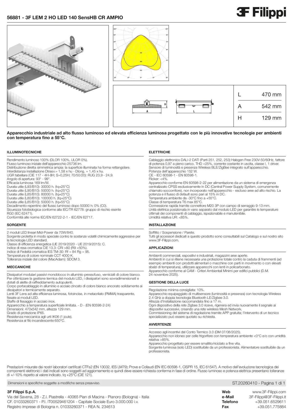 56881 - 3F LEM 2 HO LED 140 SensHB CR AMPIO - Datasheet - it