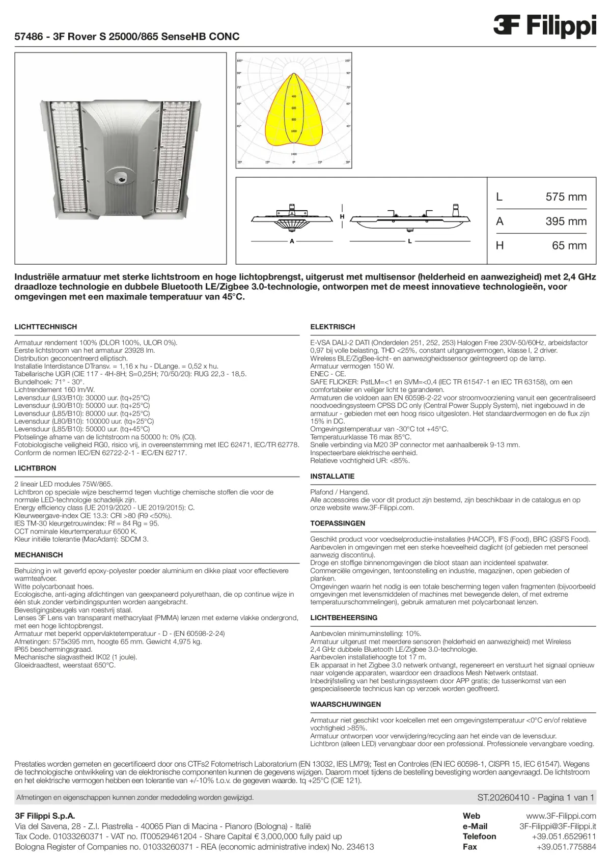 57486 - 3F Rover S 25000-865 SenseHB CONC - Datasheet - nl