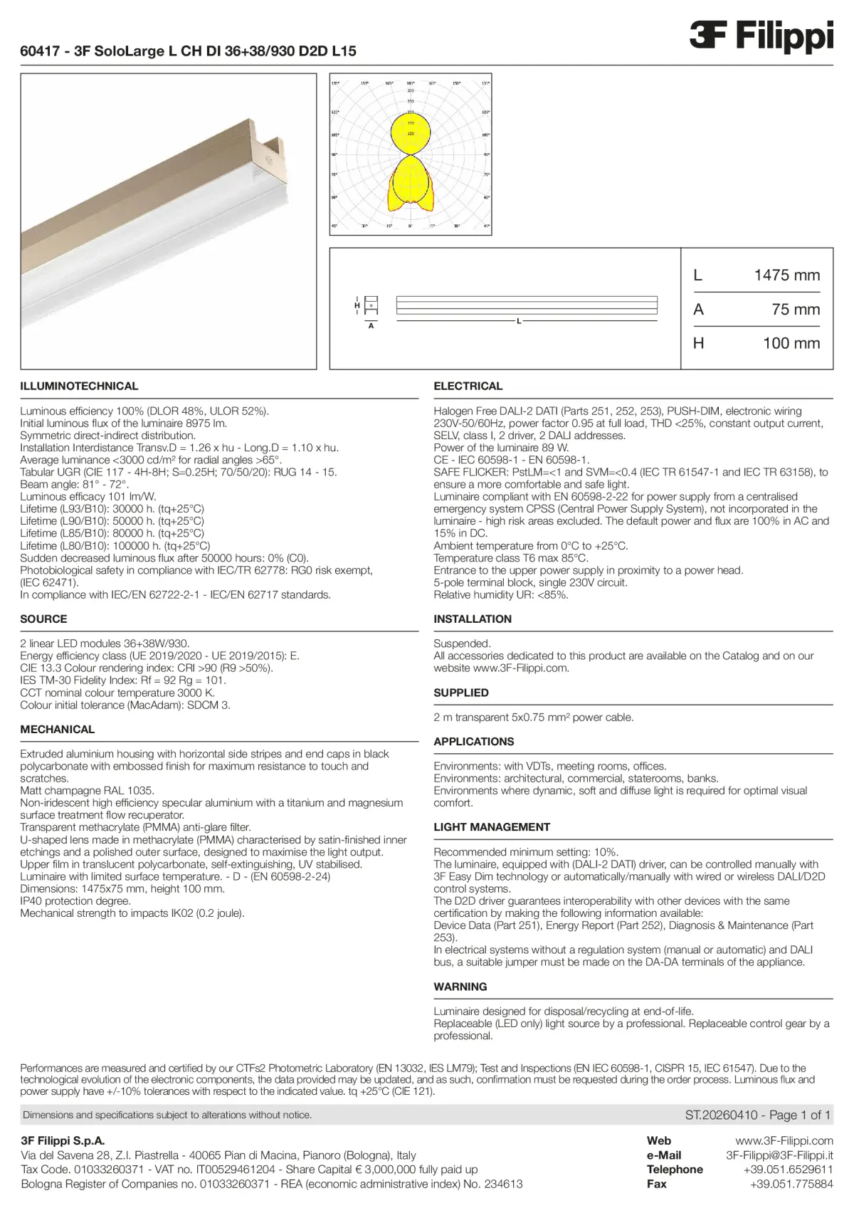 60417 - 3F SoloLarge L CH DI 36+38-930 D2D L15 - Datasheet - en