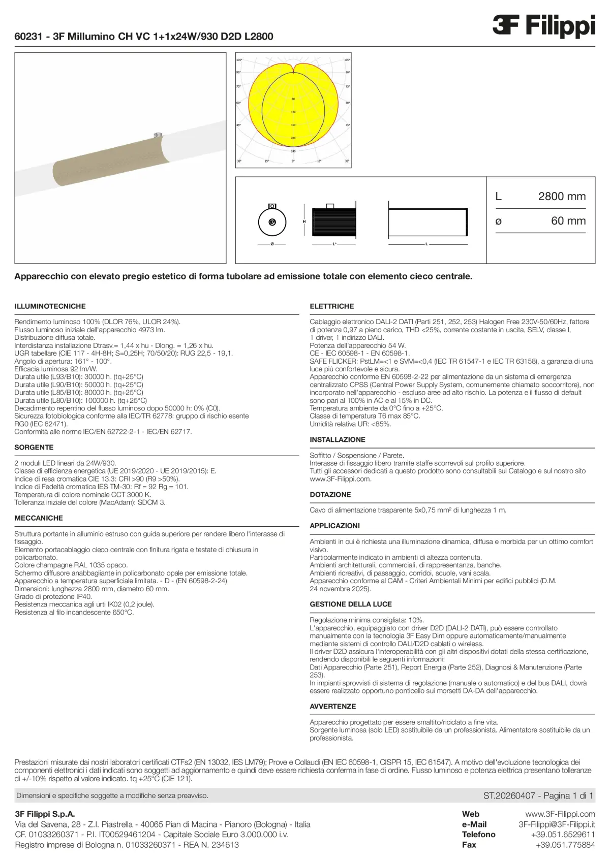 60231 - 3F Millumino CH VC 1+1x24W-930 D2D L2800 - Datasheet - it