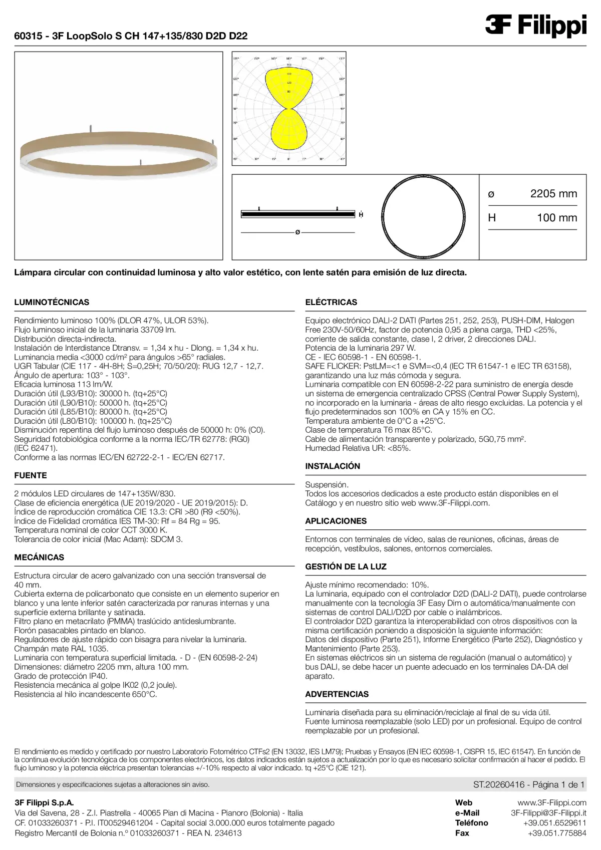 60315 - 3F LoopSolo S CH 147+135-830 D2D D22 - Datasheet - es