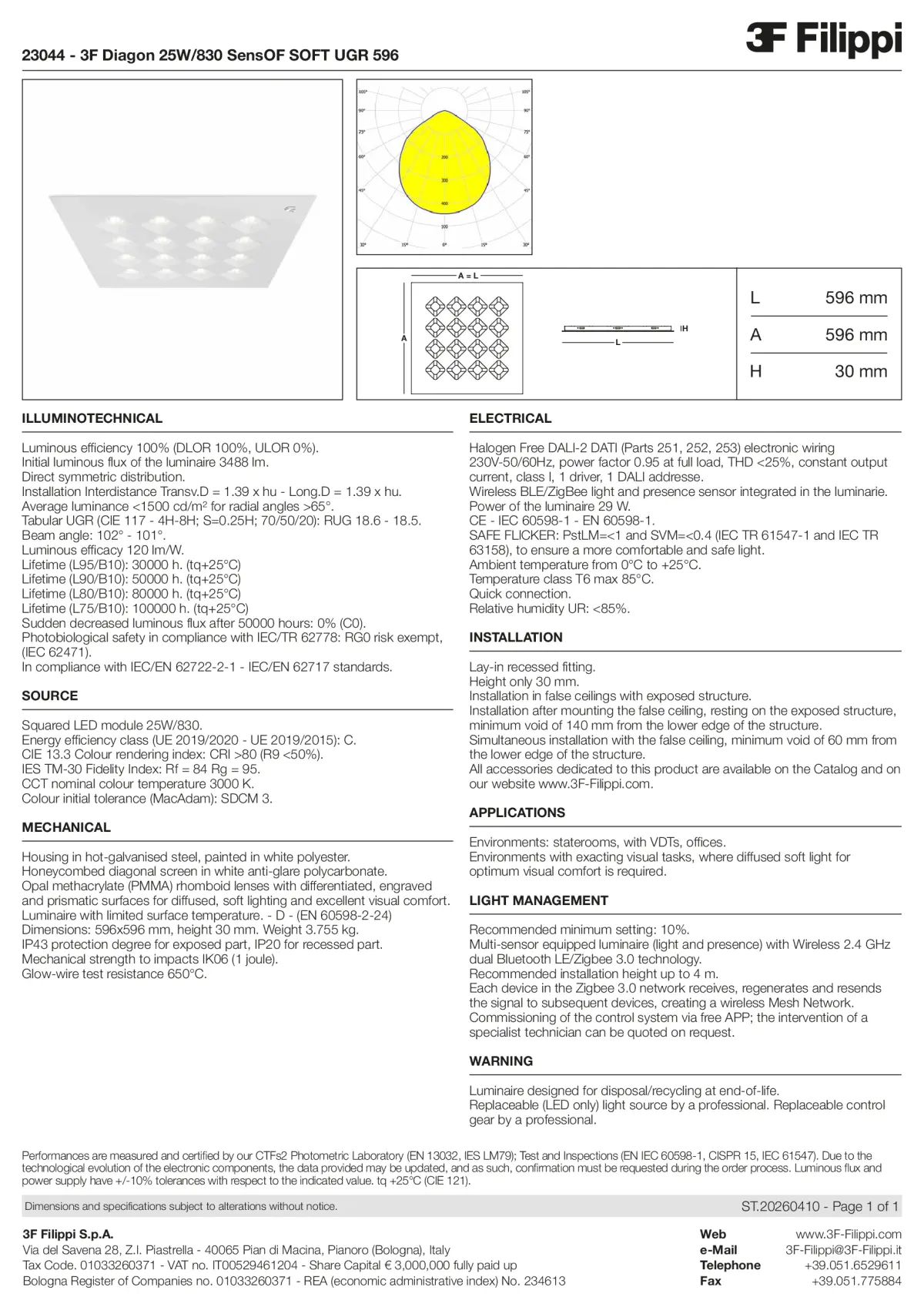 23044 - 3F Diagon 25W-830 SensOF SOFT UGR 596 - Datasheet - en