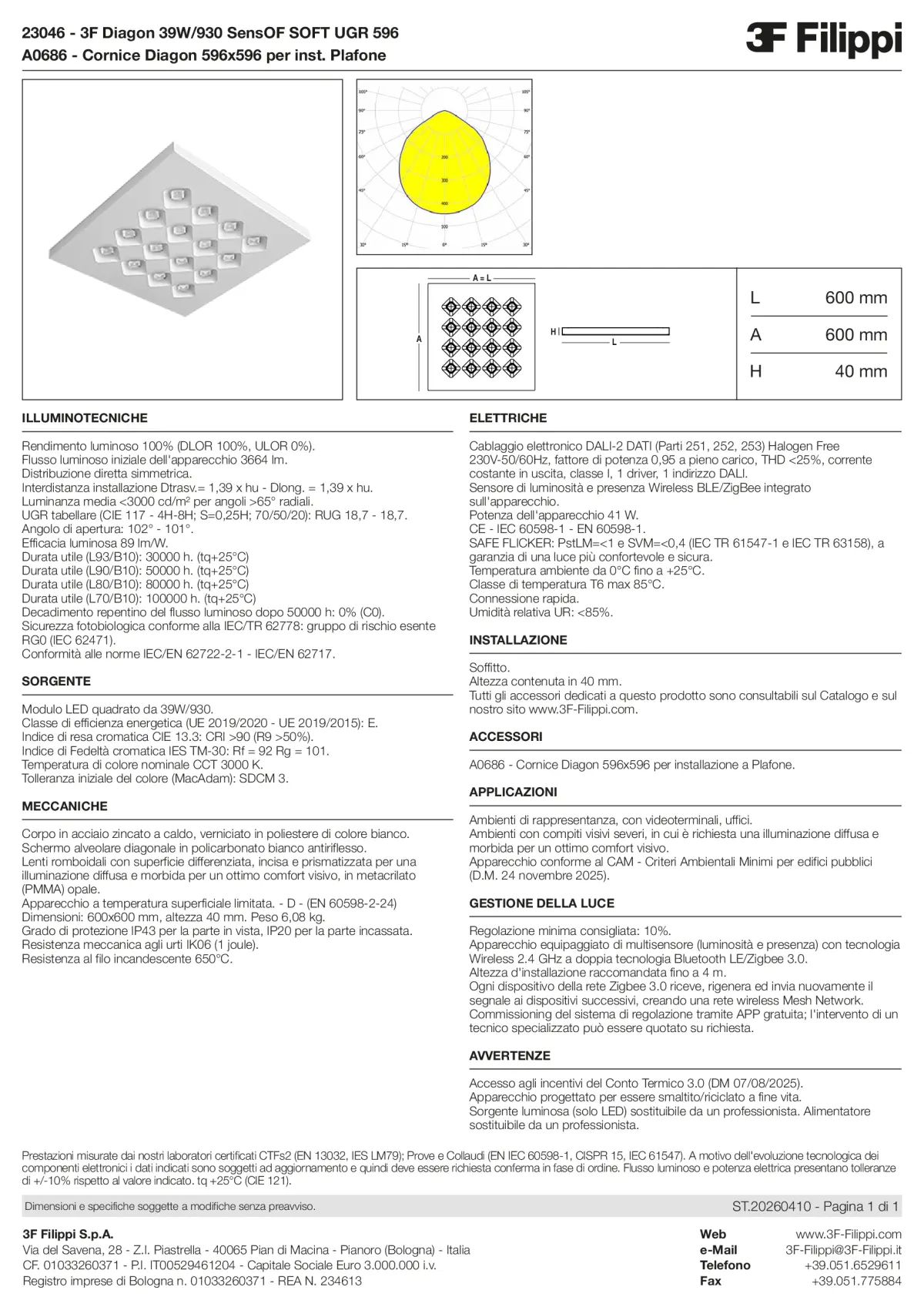 23046+A0686 - 3F Diagon 39W-930 SensOF SOFT UGR 596 + Corn.plaf. - Datasheet - it
