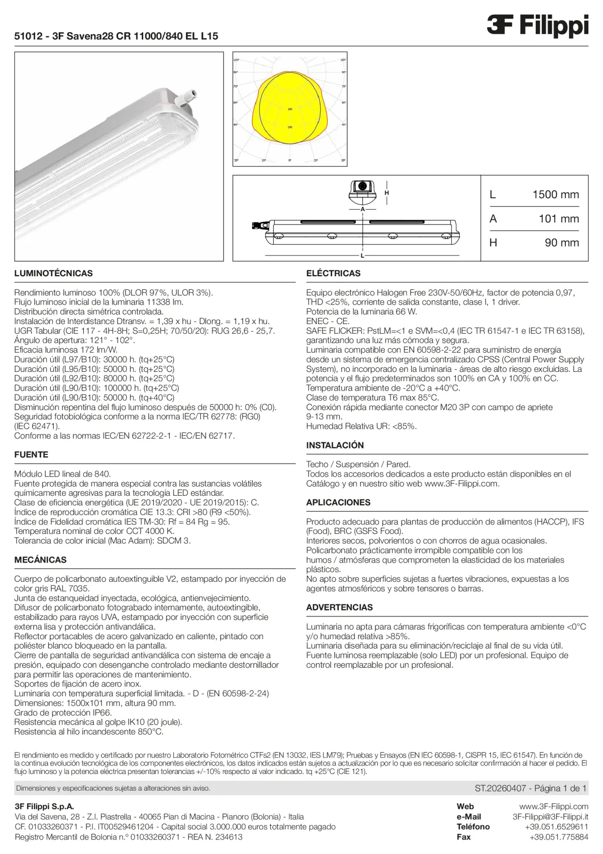 51012 - 3F Savena28 CR 11000-840 EL L15 - Datasheet - es
