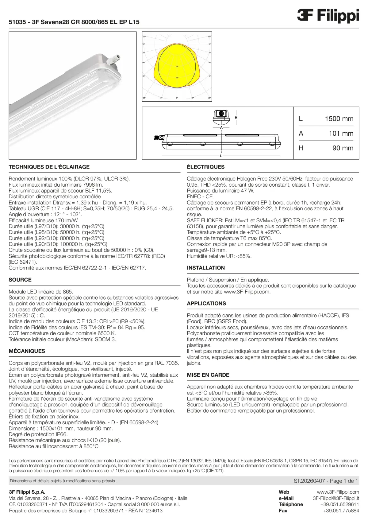 51035 - 3F Savena28 CR 8000-865 EL EP L15 - Datasheet - fr