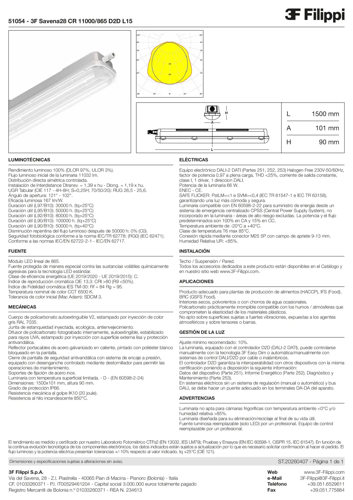 51054 - 3F Savena28 CR 11000-865 D2D L15 - Datasheet - es